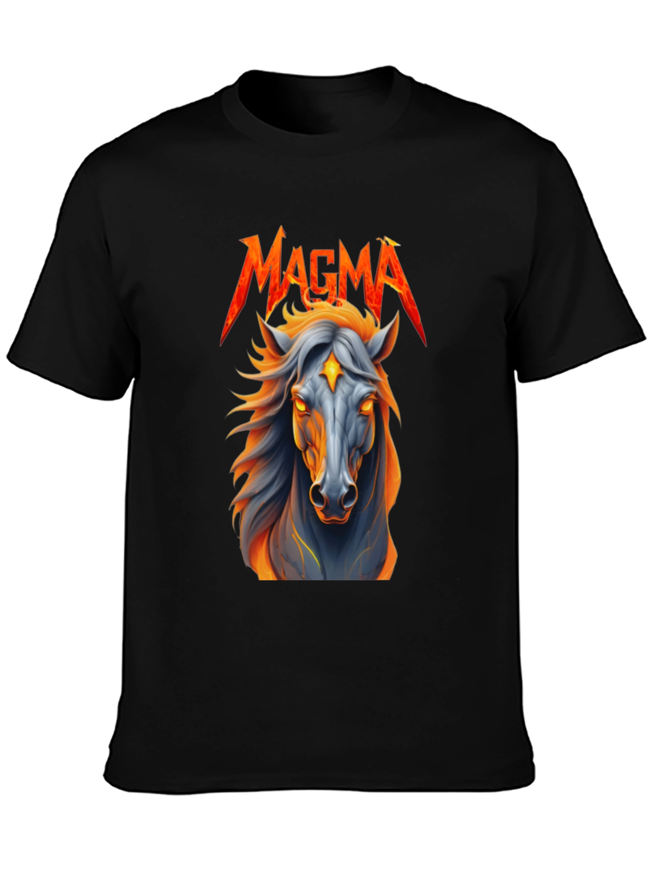 Black Magma Horse Graphic T-Shirt view 3