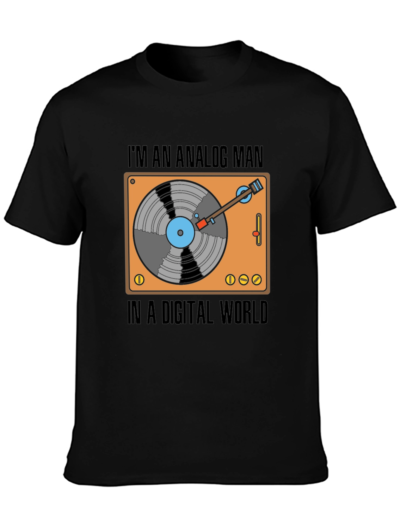 Black Analog Man in a Digital World T-Shirt view 3