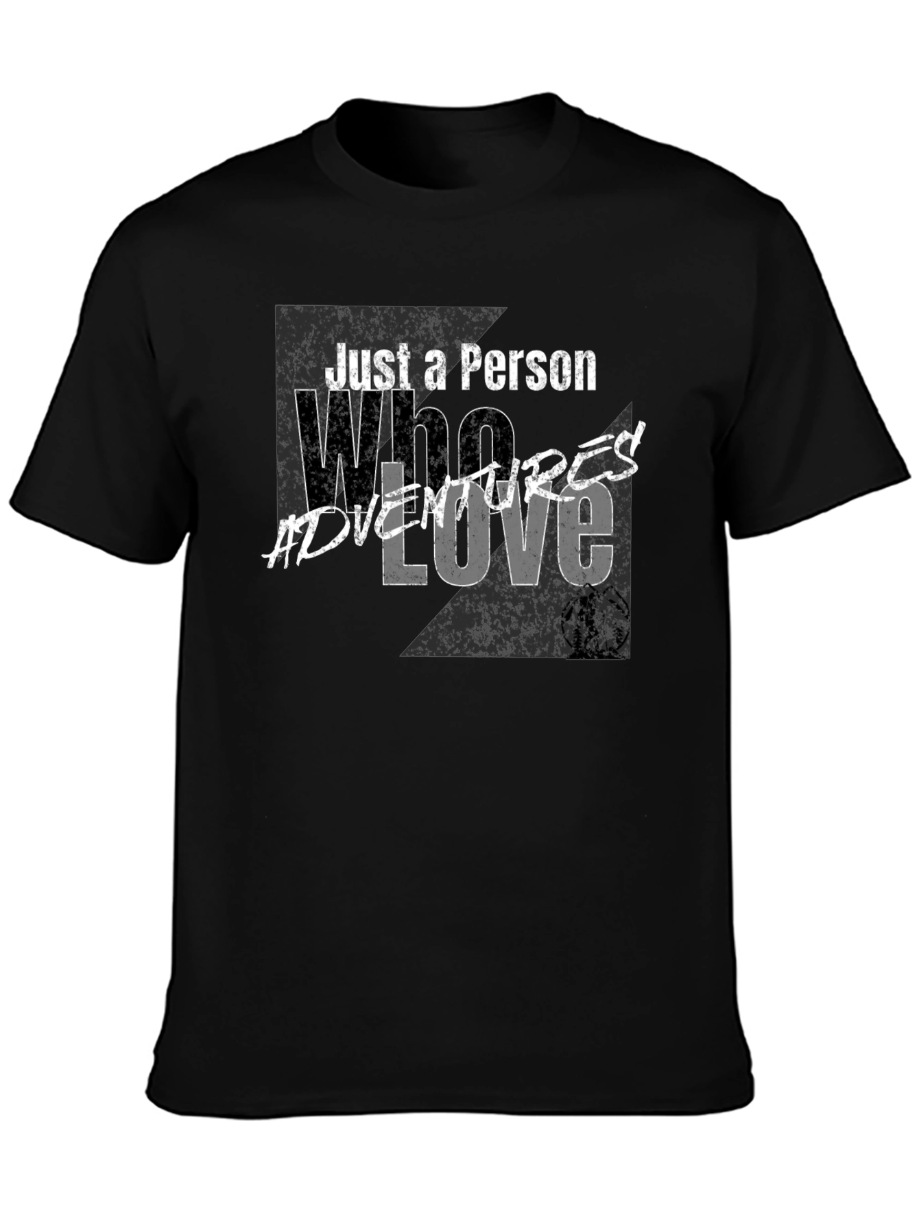 Black Adventure Lover T-Shirt - Just a Person Who Loves Adventures view 3