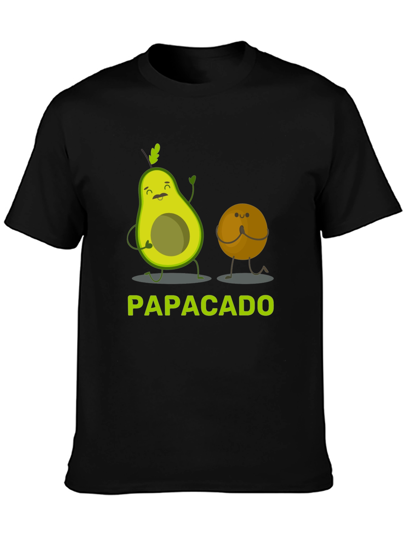 Black Papacado Funny Avocado Dad T-Shirt view 3