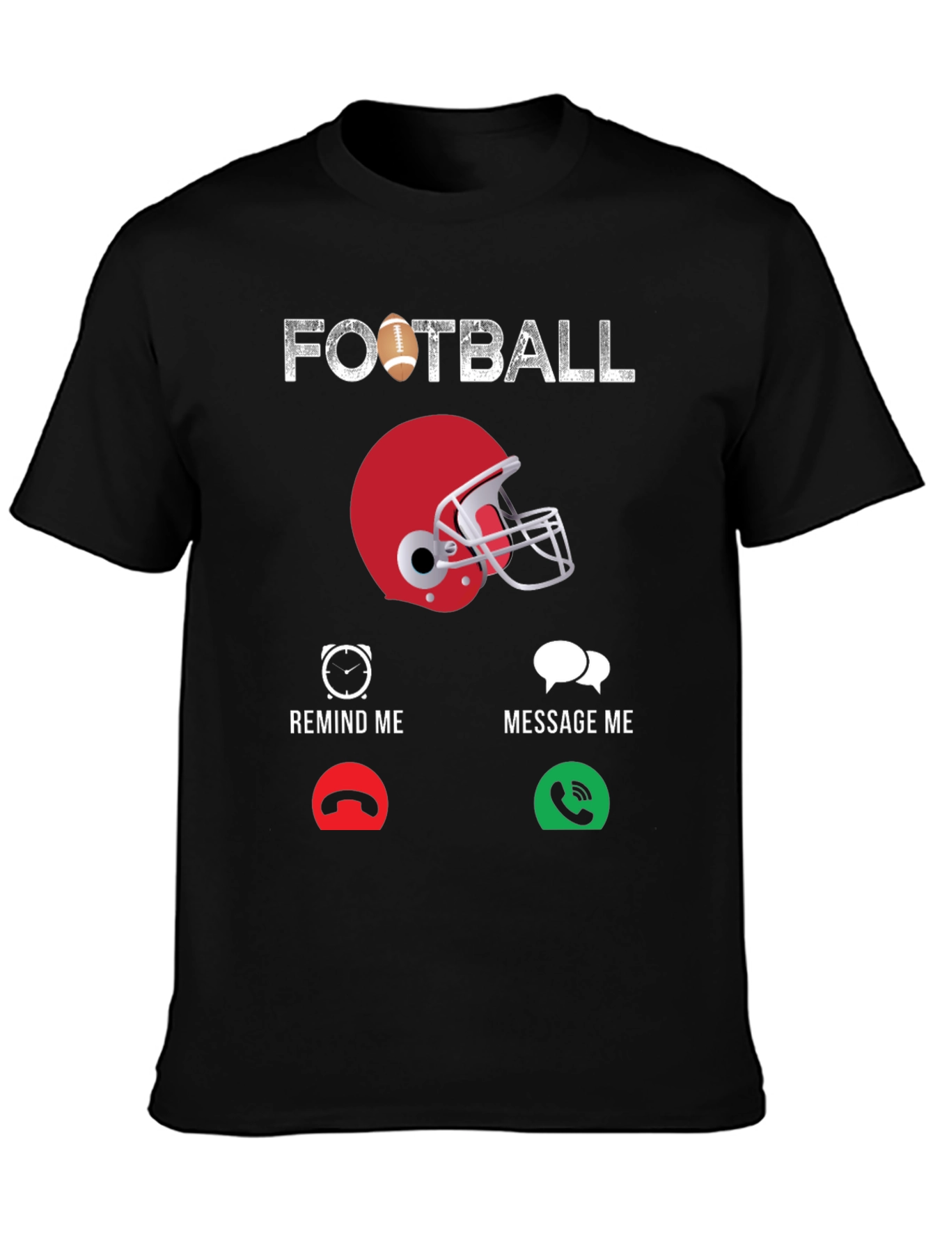 Black Football Calling T-Shirt view 3