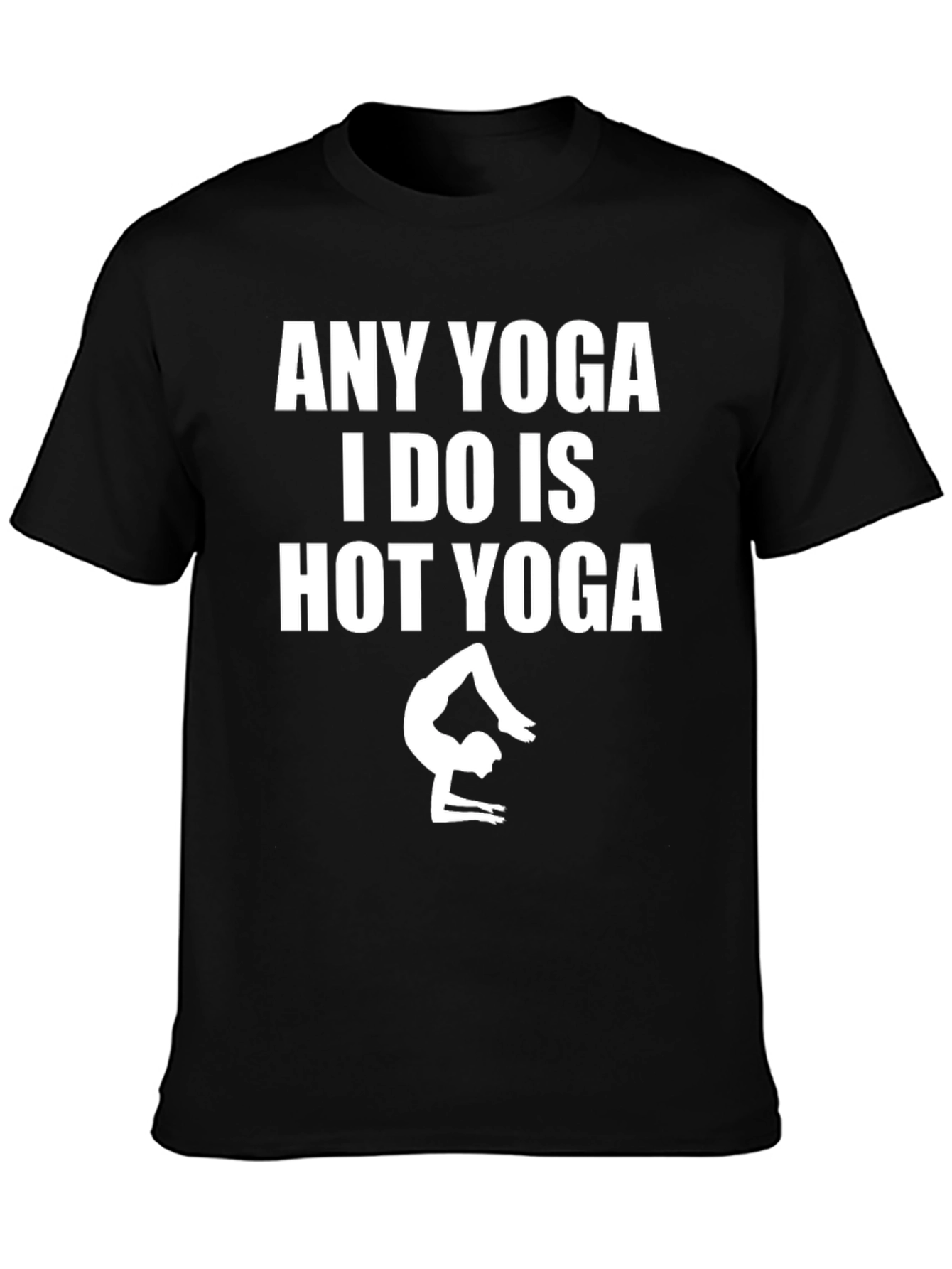 Black Hot Yoga T-Shirt - Funny Yoga Tee view 3