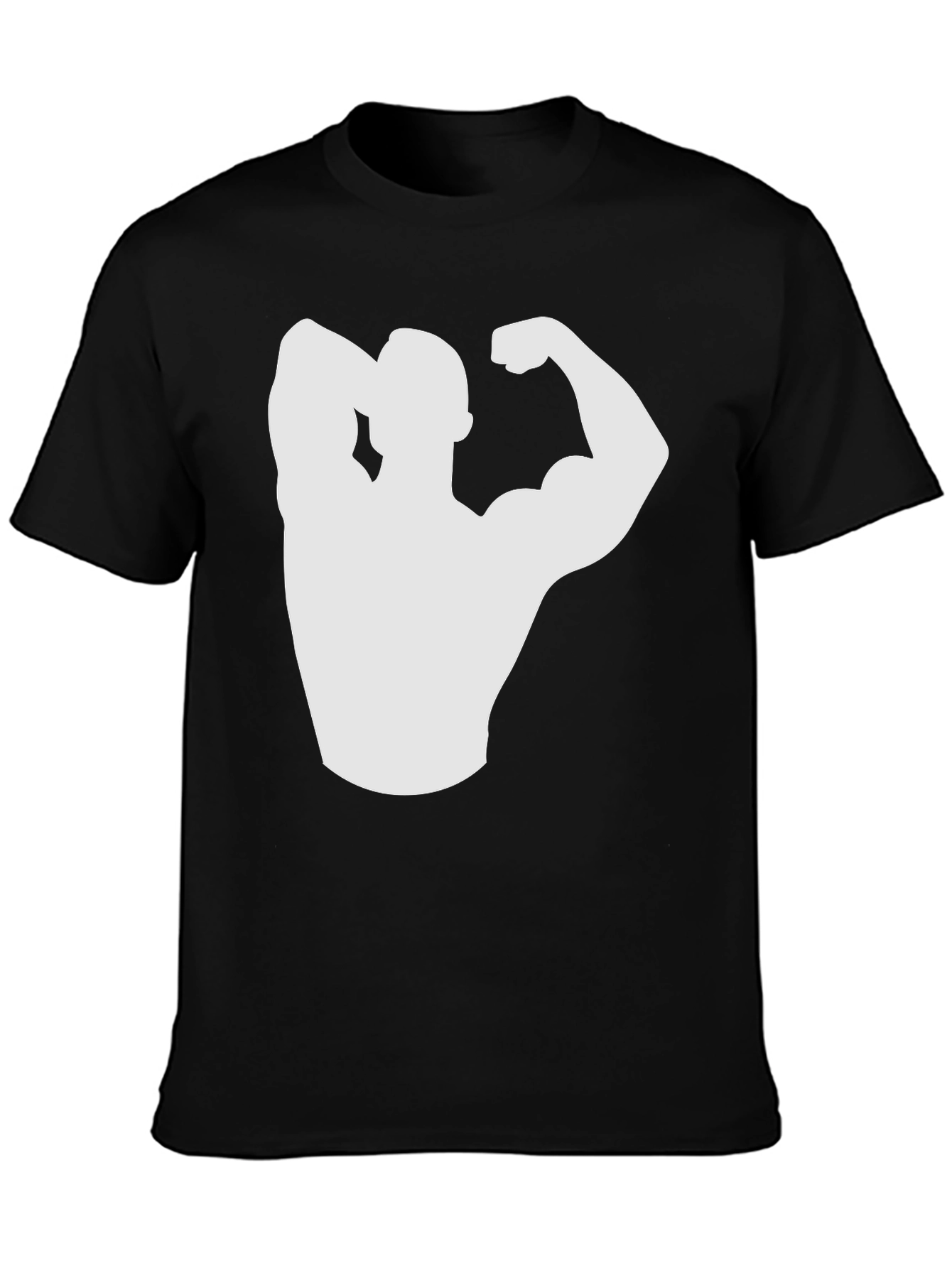 Black Muscle Man Silhouette Graphic Tee view 3