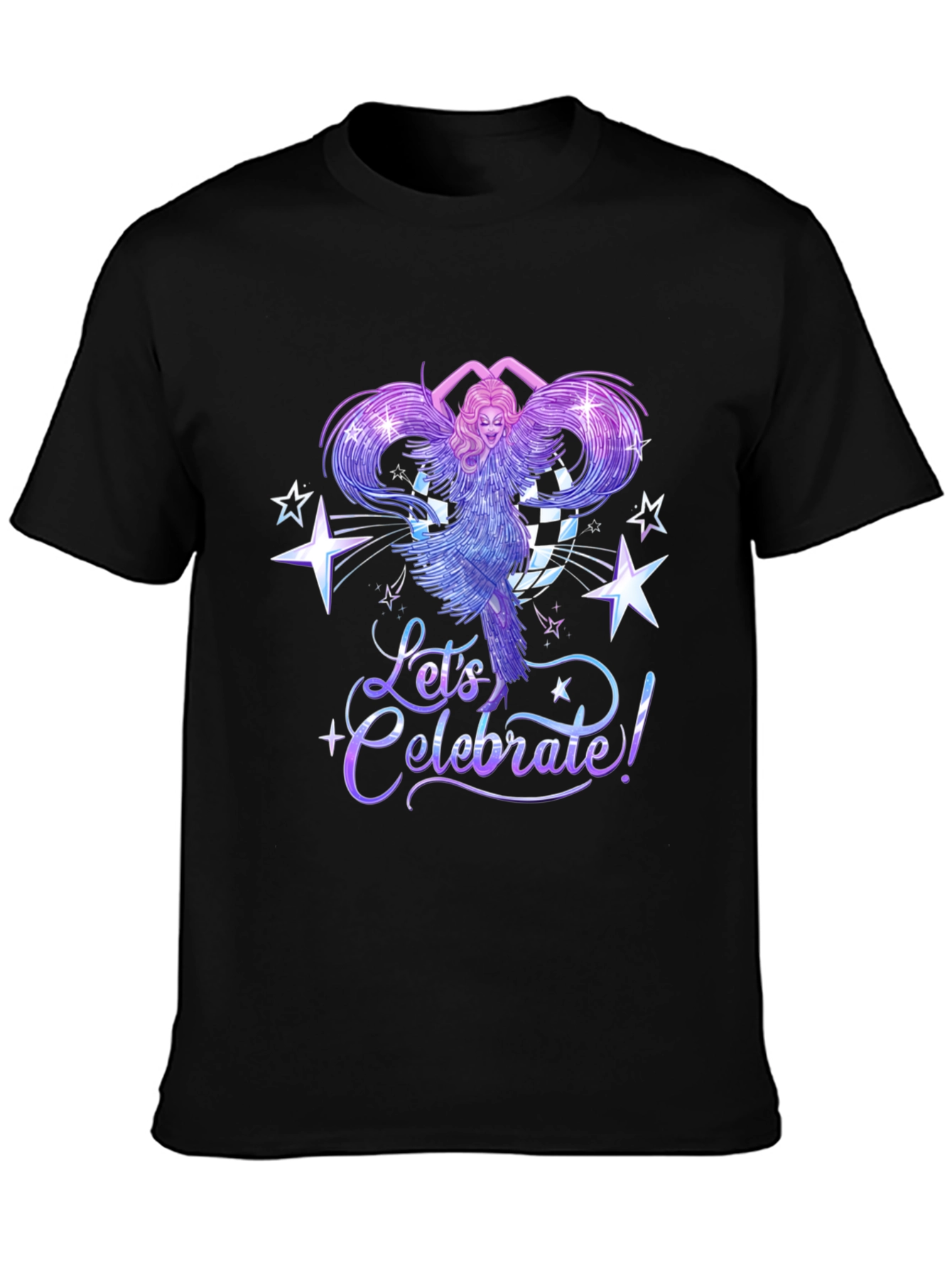 Black Celebrate T-Shirt: Drag Queen Party Tee view 3