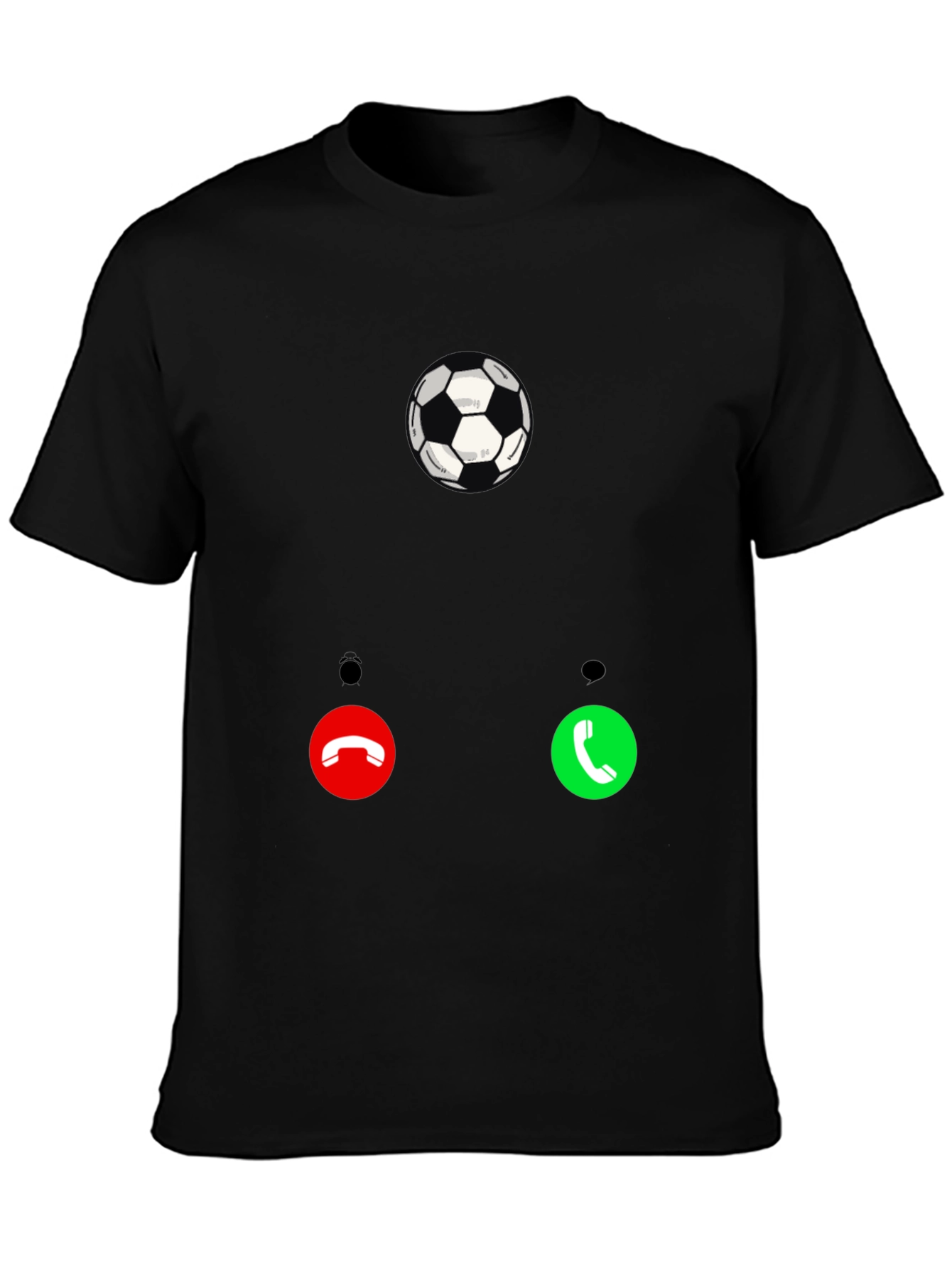 Black Soccer Call T-Shirt - Black Graphic Tee for Sport Fans view 3