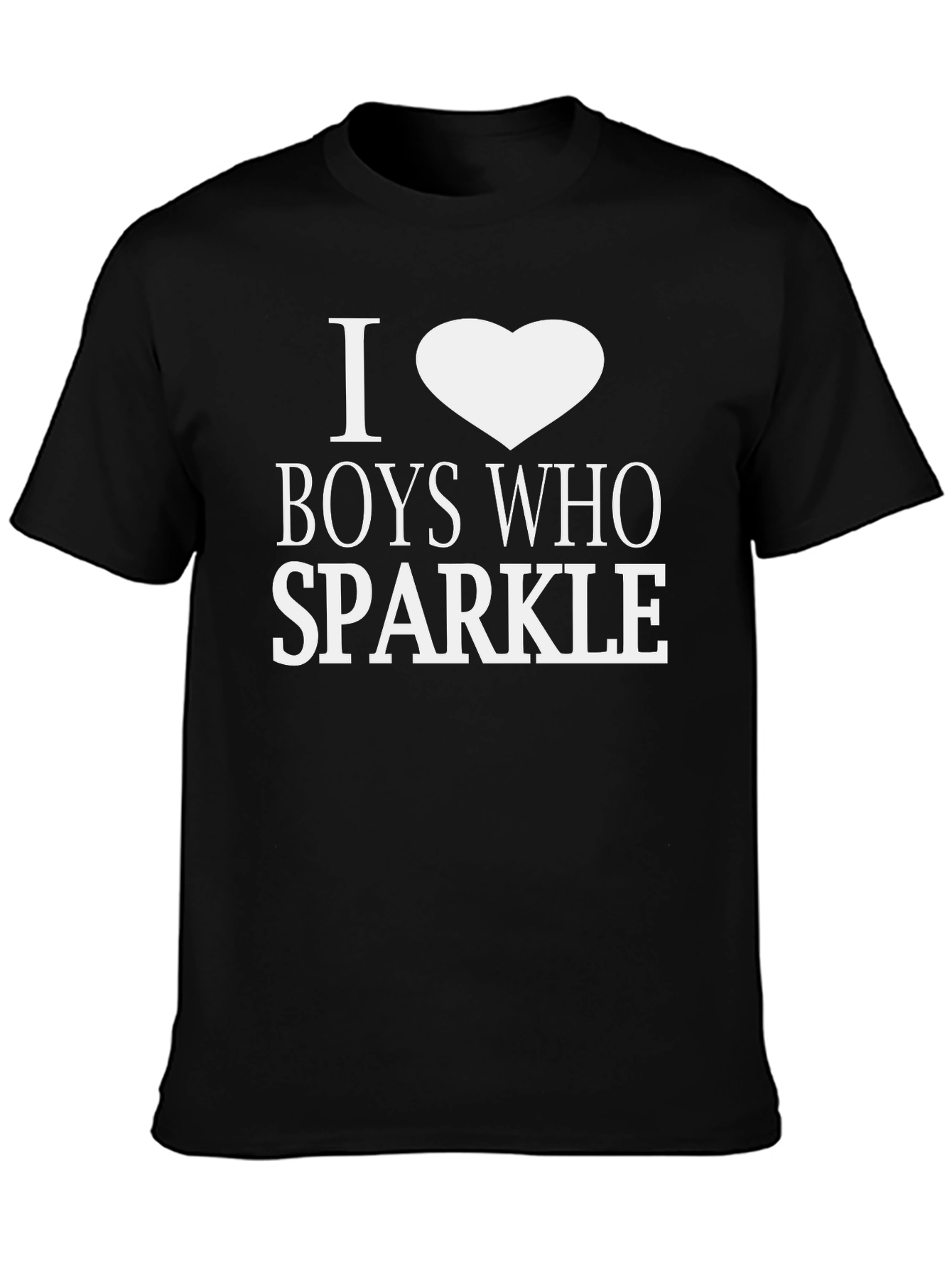 Black I Heart Boys Who Sparkle T-Shirt - Black view 3