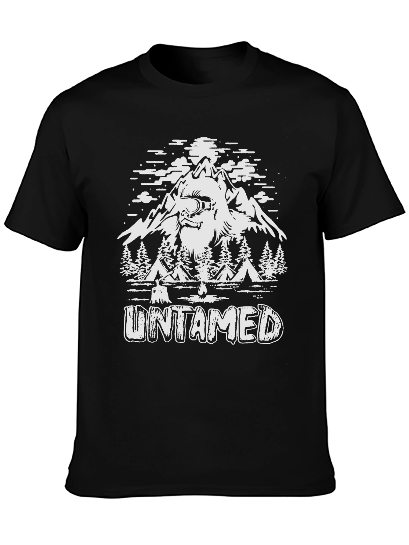 Black Untamed Bigfoot Mountain Graphic Tee view 3