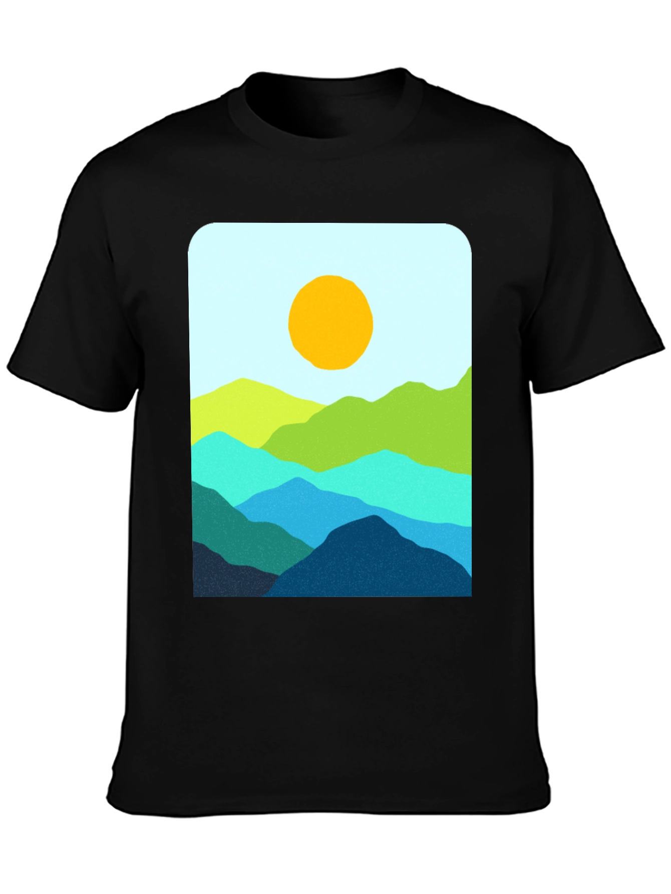 Black Mountainscape Graphic T-Shirt - Stylish Nature Design view 3