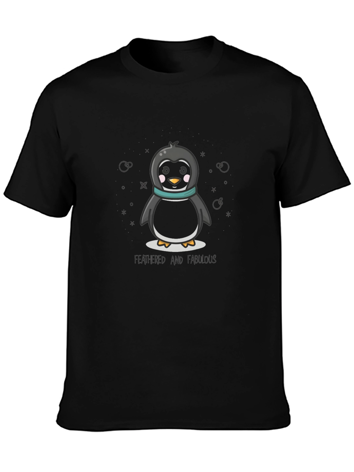 Black Cute Penguin Graphic Tee view 3