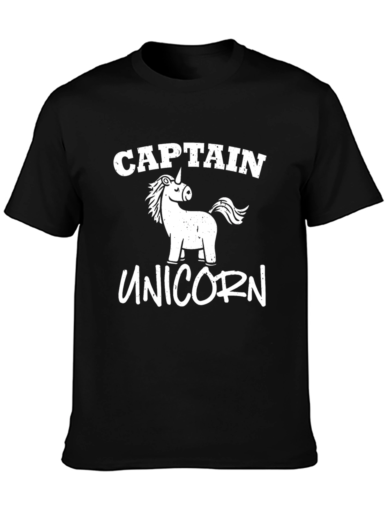 Black Captain Unicorn Graphic Tee - Men's Black T-Shirt view 3