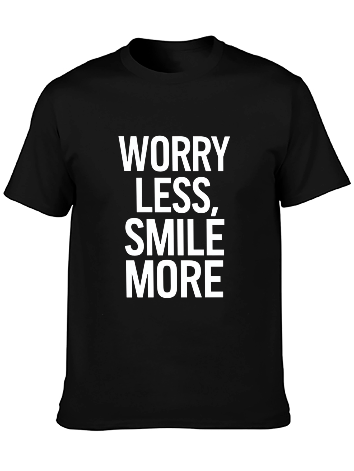 Black Worry Less Smile More Graphic Tee - Black view 3