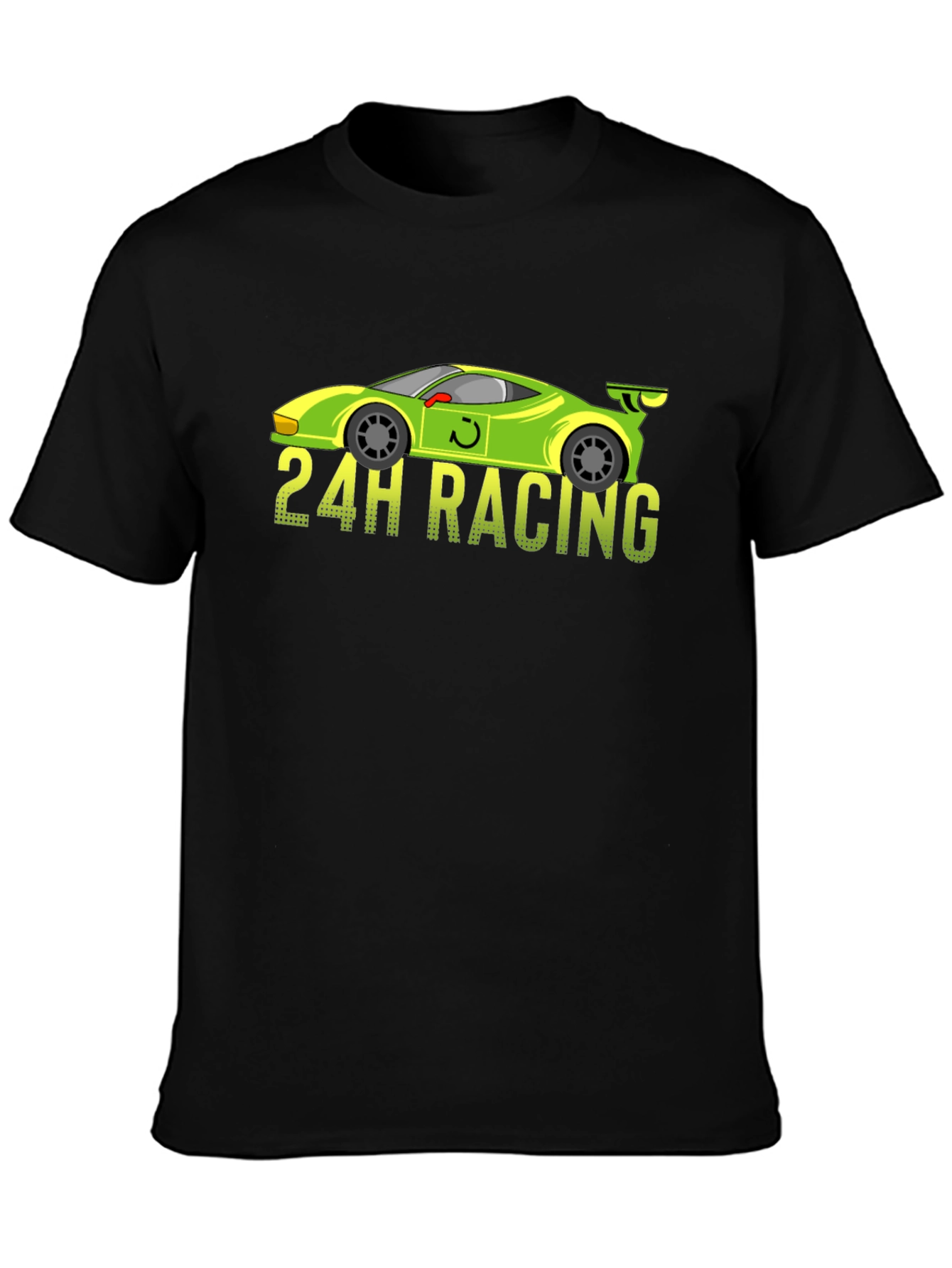 Black 24H Racing Car Graphic Black T-Shirt view 3