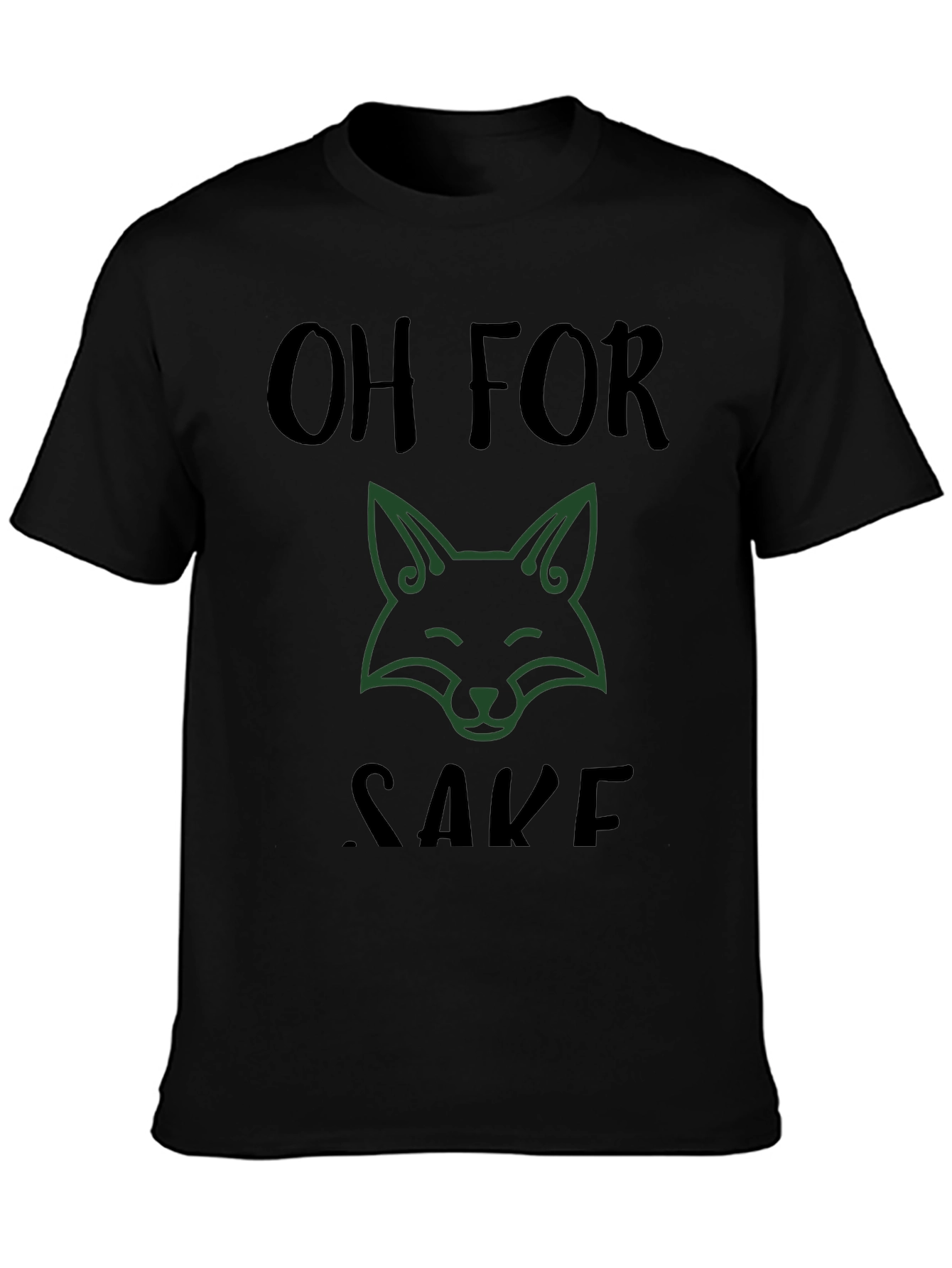 Black Oh For Fox Sake Graphic Tee - Humor T-Shirt view 3