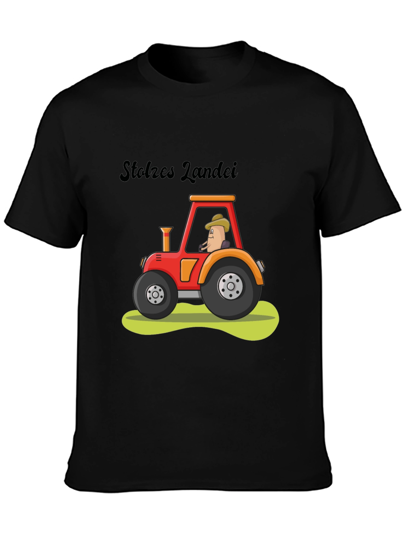 Black Stolzes Landei Tractor Graphic Tee view 3