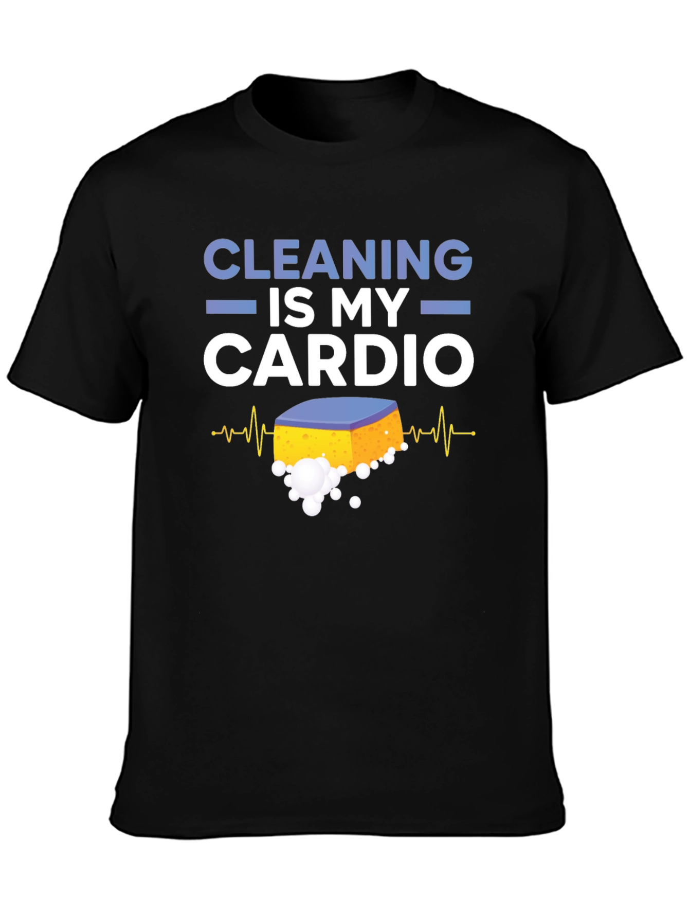 Black Cleaning is My Cardio T-Shirt Funny Housekeeping Tee view 3