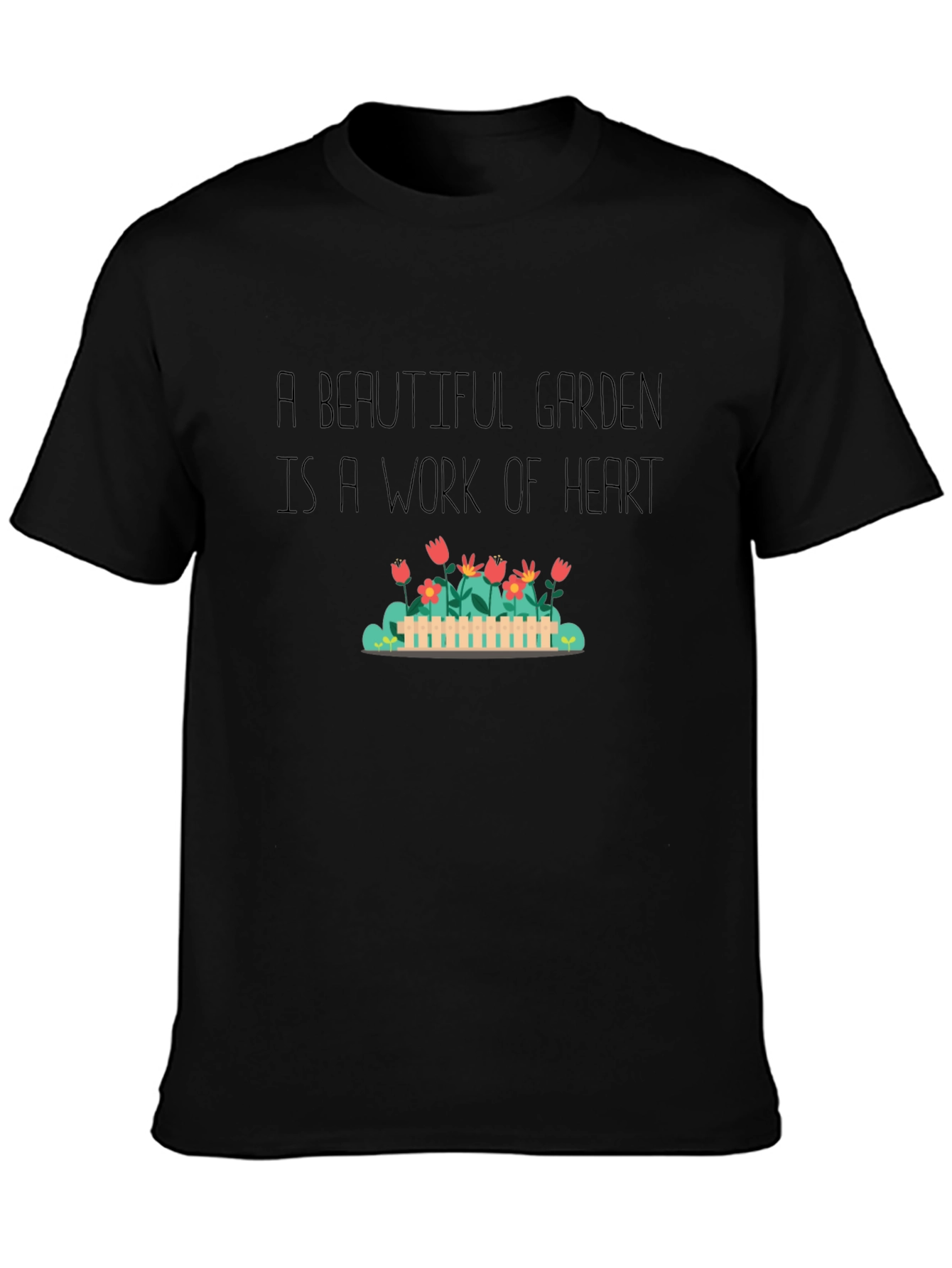 Black Garden Heart T-Shirt - Black view 3