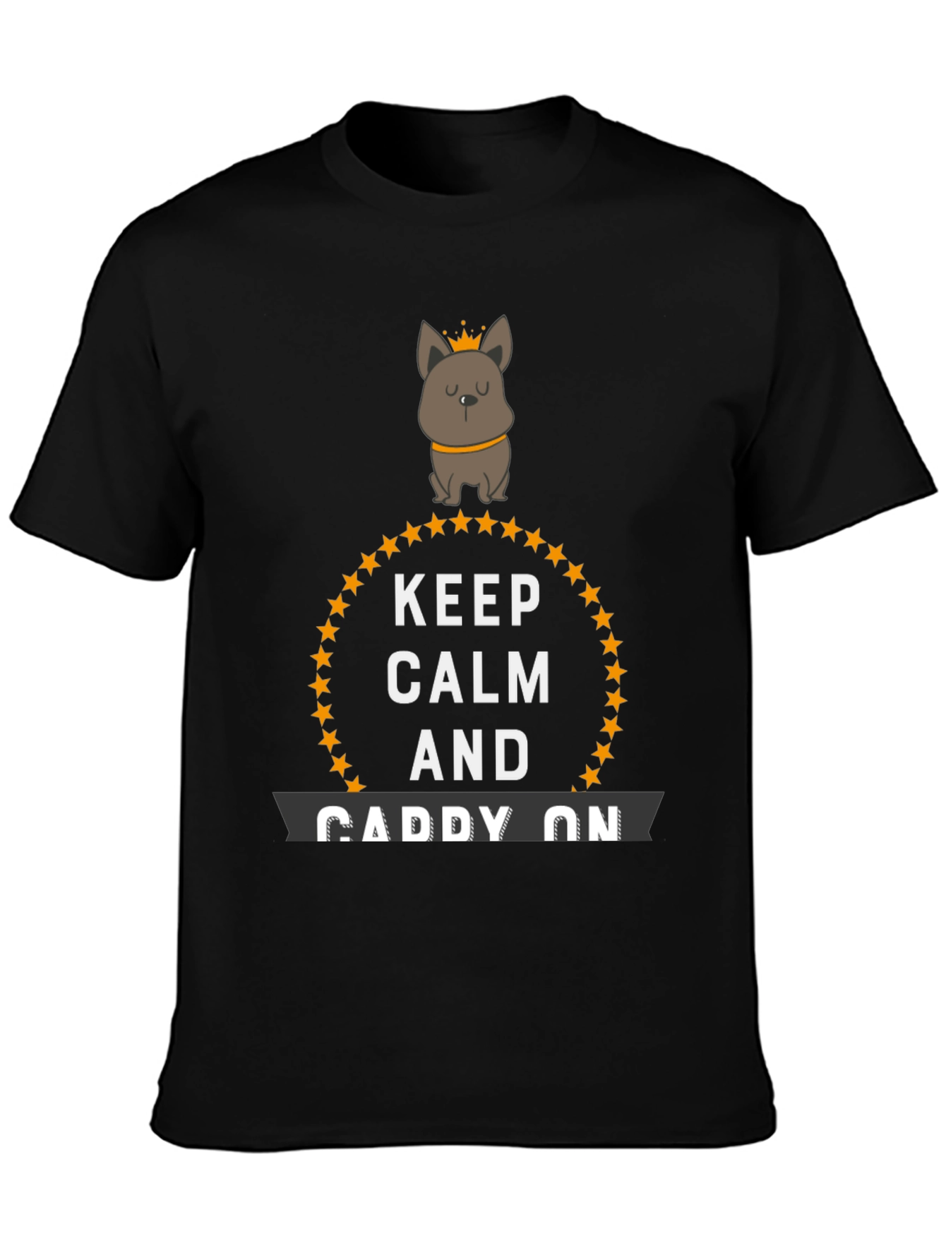 Black Keep Calm and Caddy On Novelty T-Shirt view 3