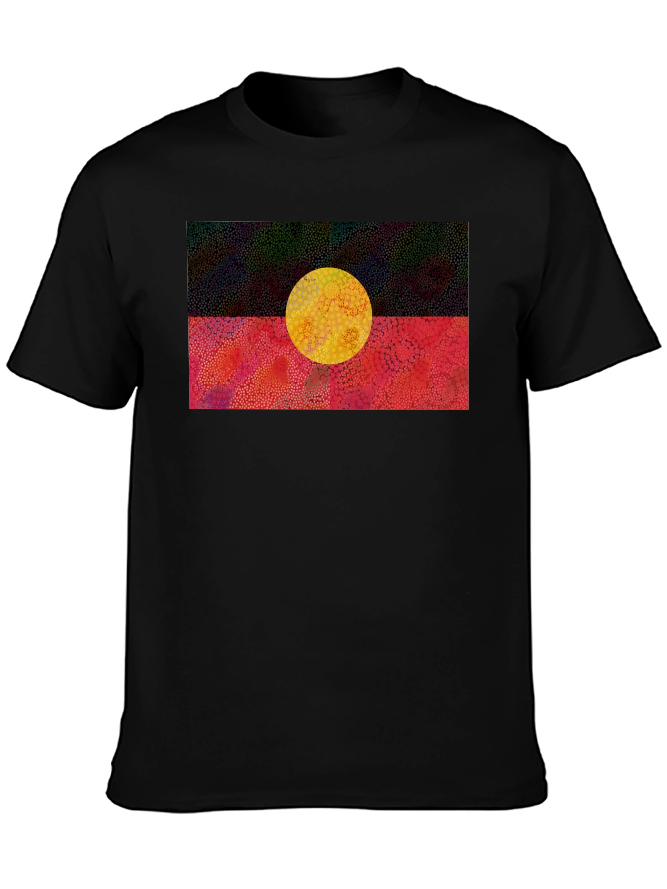 Black Aboriginal Flag Graphic T-Shirt view 3