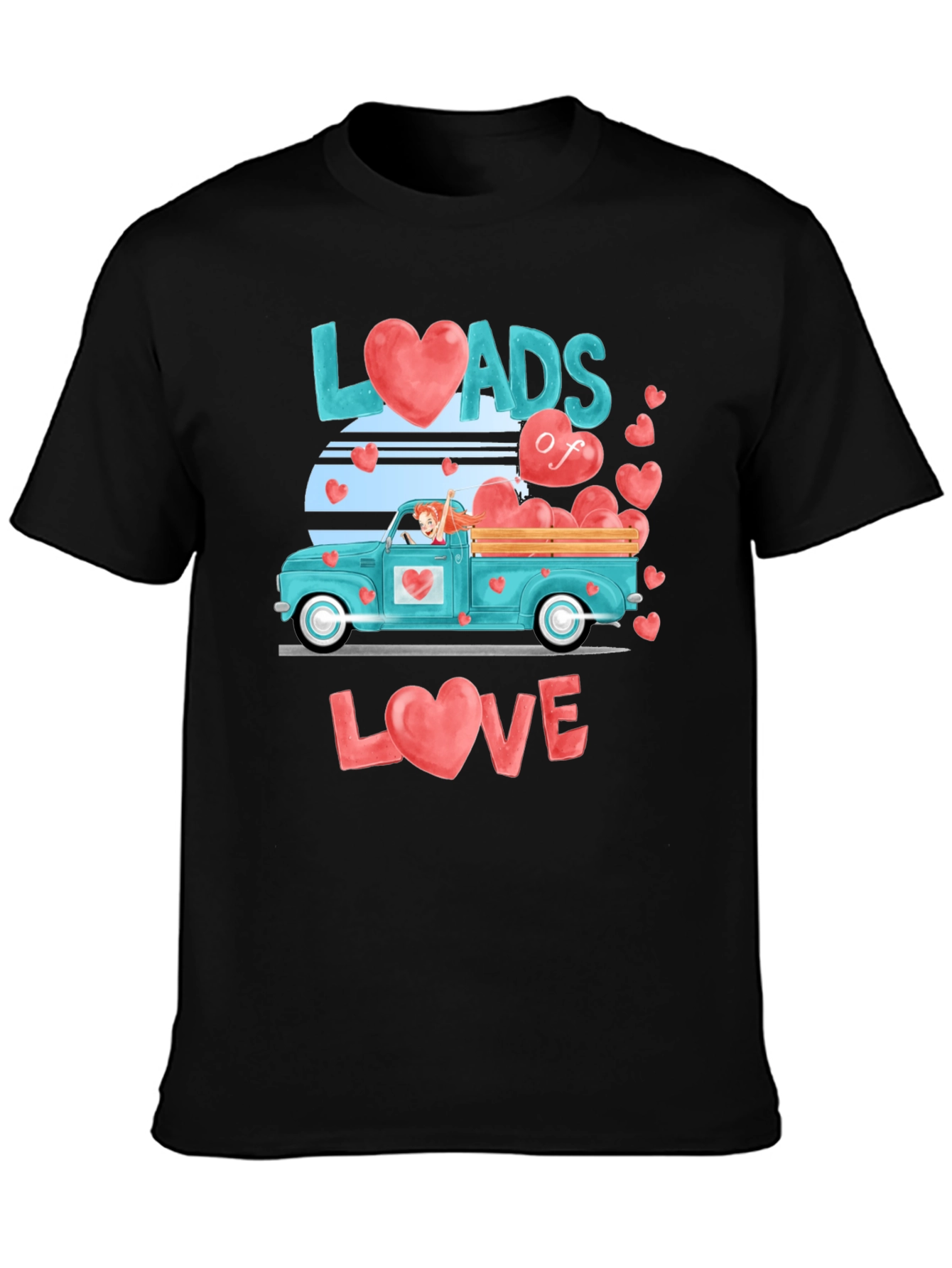 Black Loads of Love Valentine's Day Graphic Tee view 3