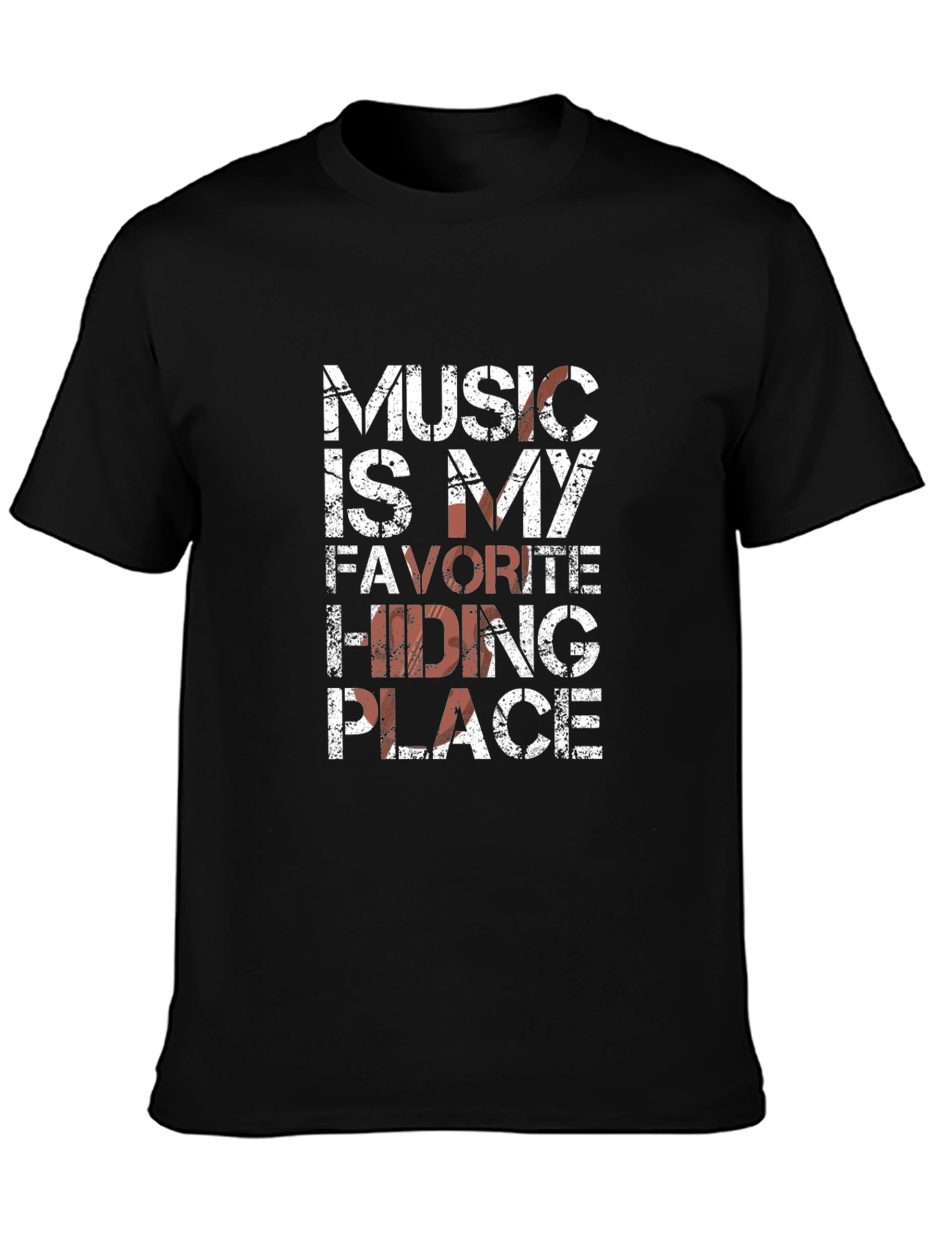 Black Music is My Favorite Hiding Place Black T-Shirt view 3