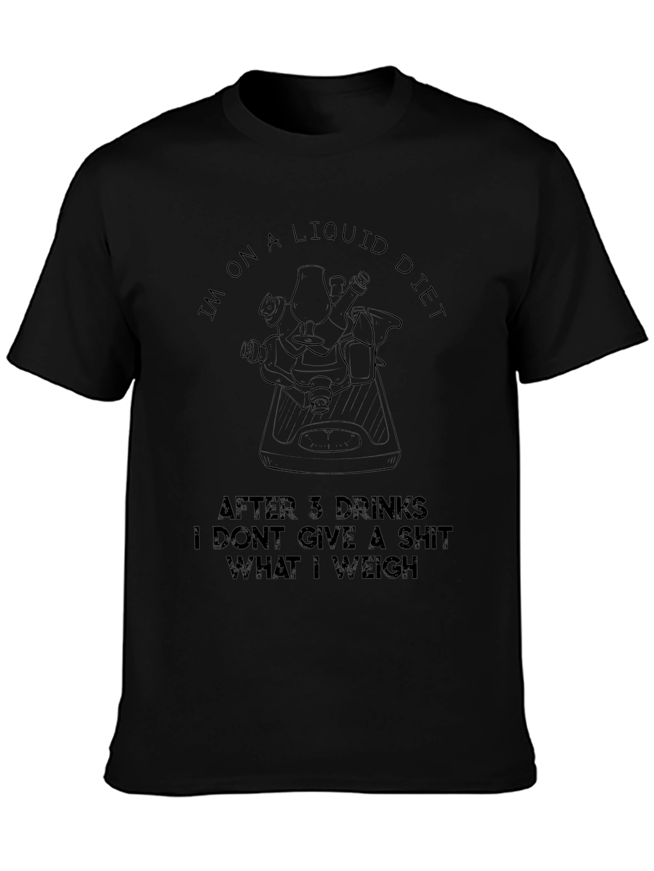 Black Liquid Diet T-Shirt - Funny Drinking Shirt view 3