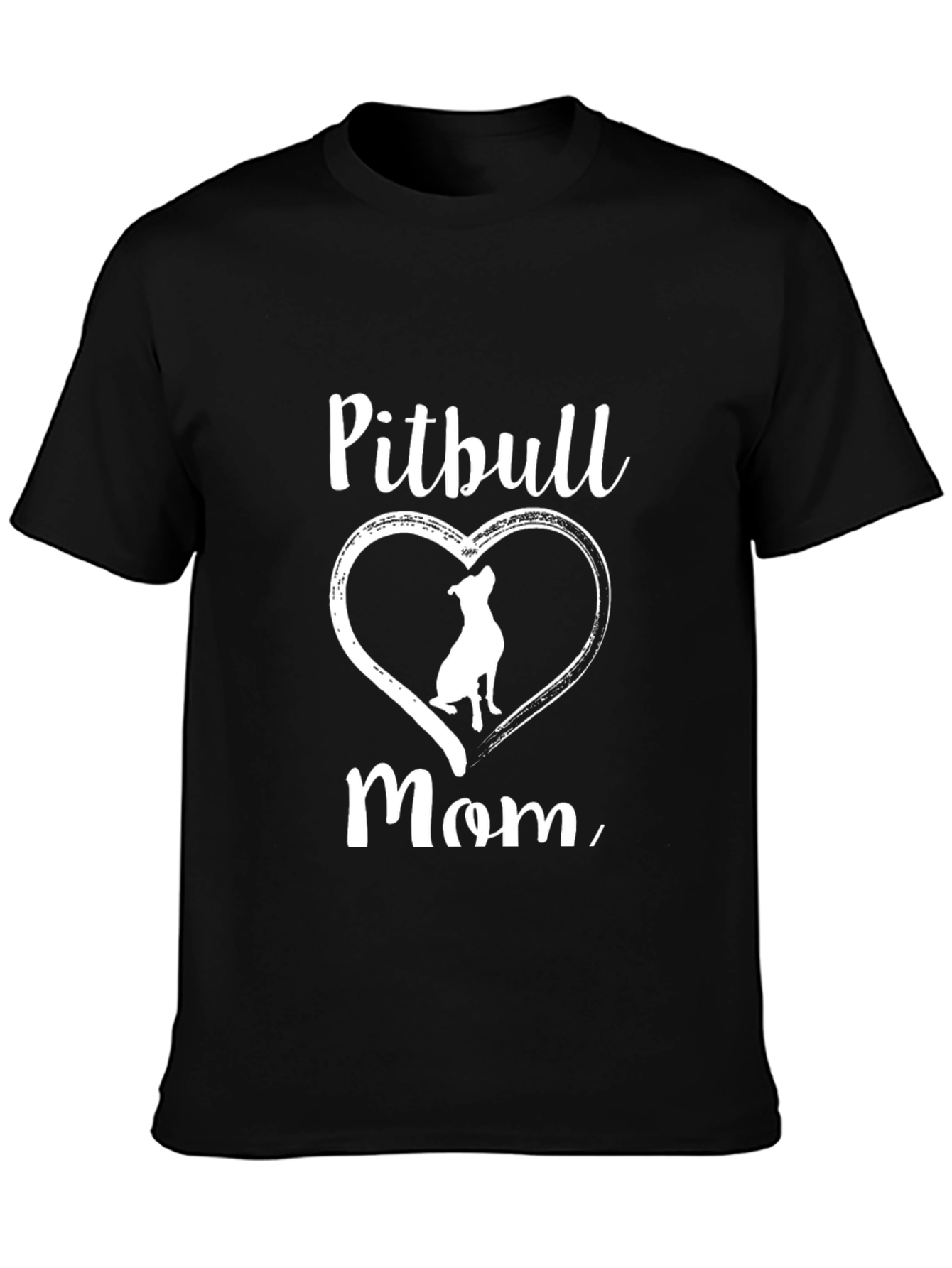Black Pitbull Mom Graphic T-Shirt view 3