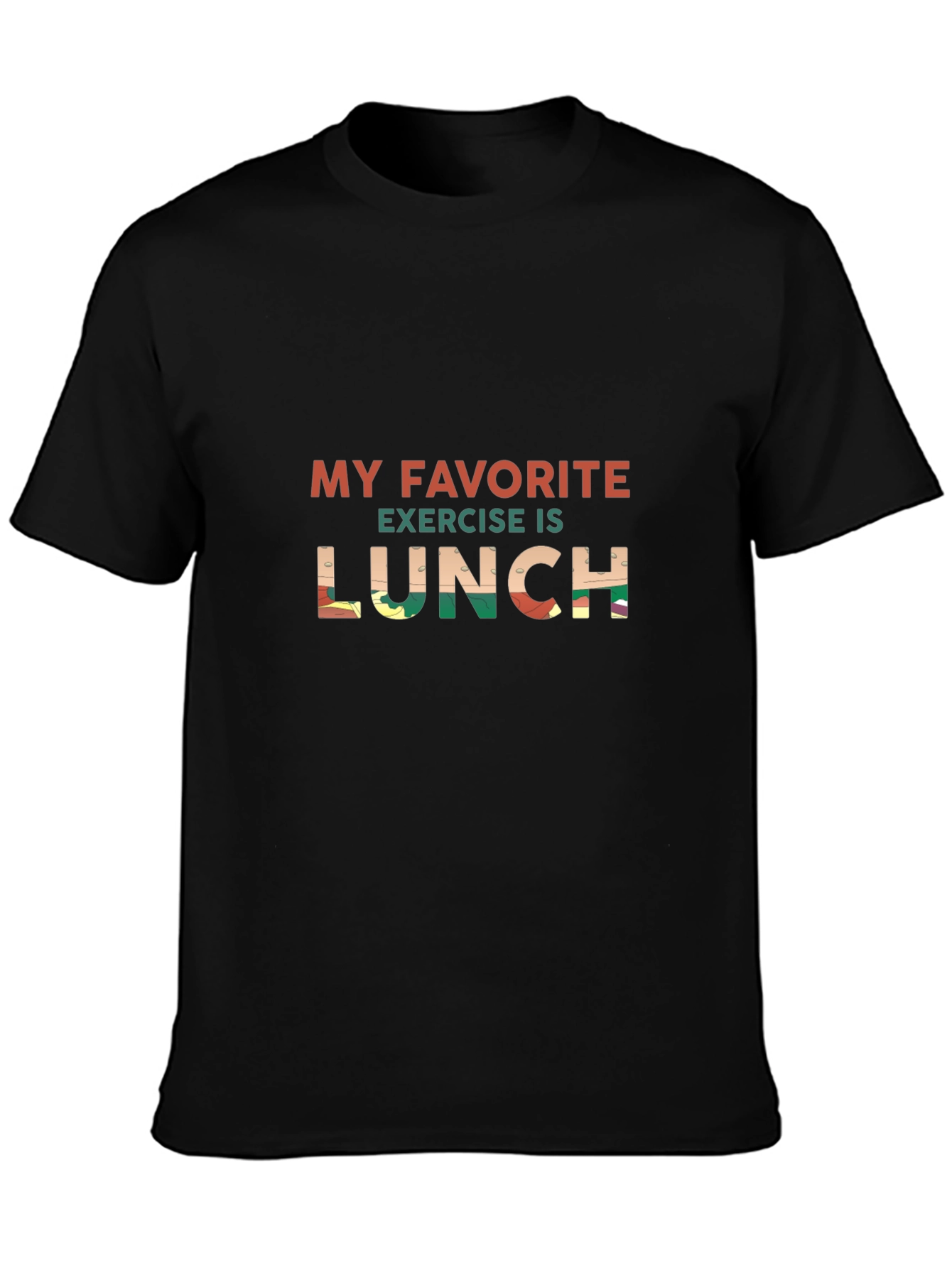 Black My Favorite Exercise is Lunch Graphic T-Shirt view 3
