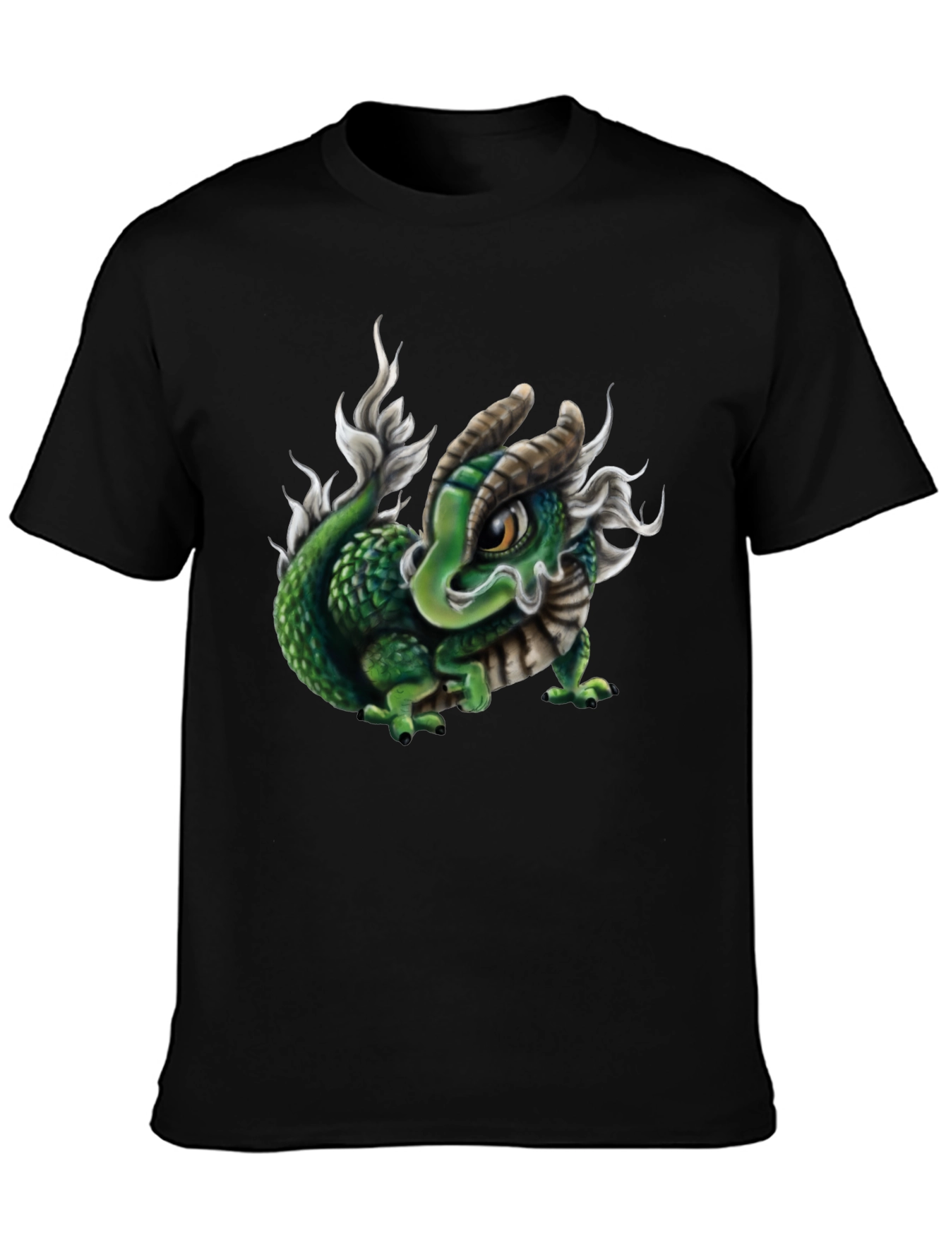 Black Dragon Graphic Tee - Black Cotton Blend view 3
