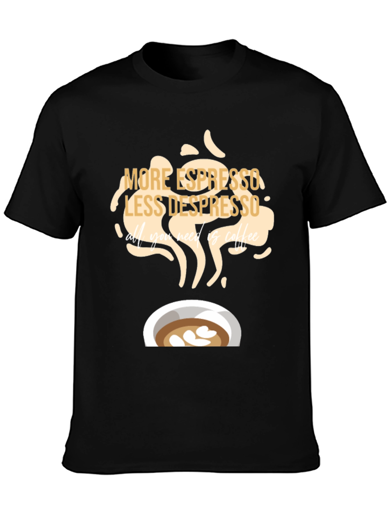 Black Espresso Depresso Coffee T-Shirt - Black view 3