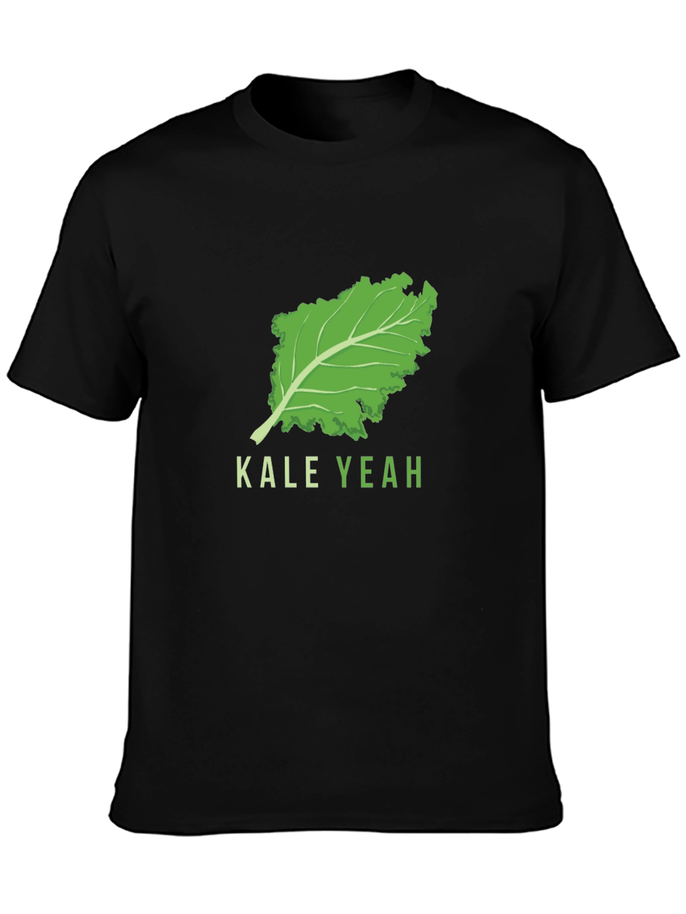 Black Kale Yeah T-Shirt - Black Cotton Tee view 3
