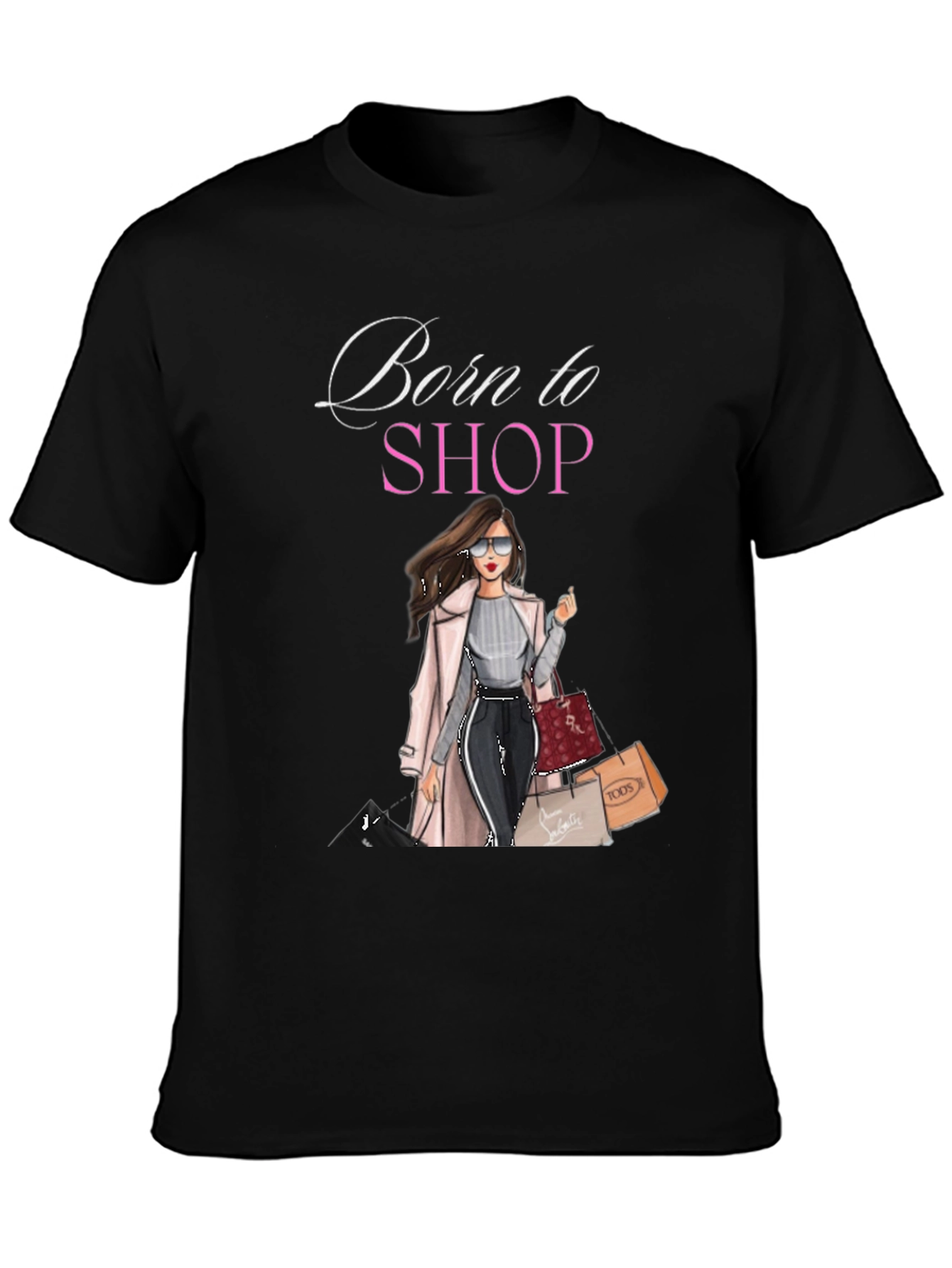 Black Born to Shop Graphic Tee view 3