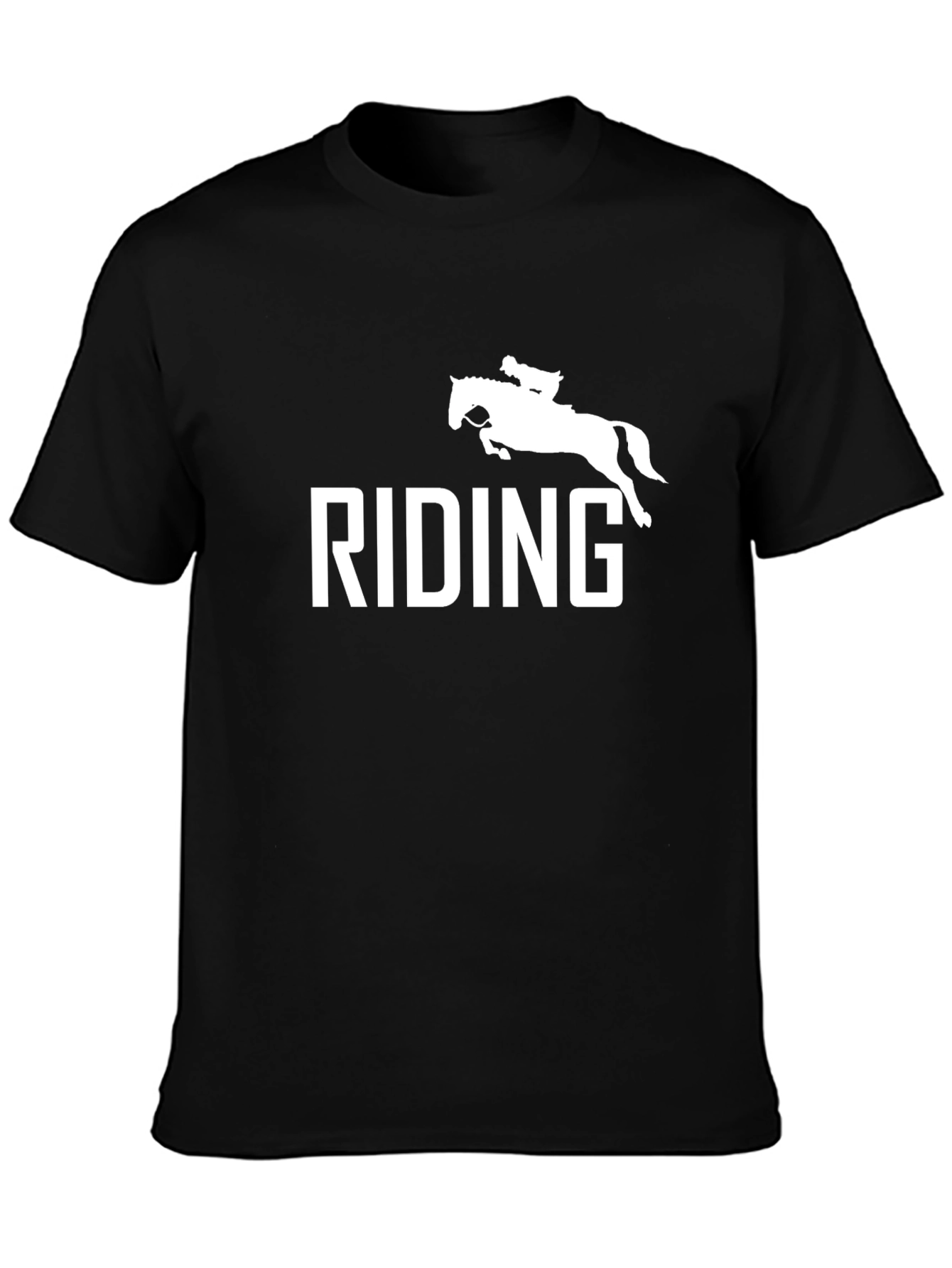 Black Equestrian Riding Graphic T-Shirt - Black view 3
