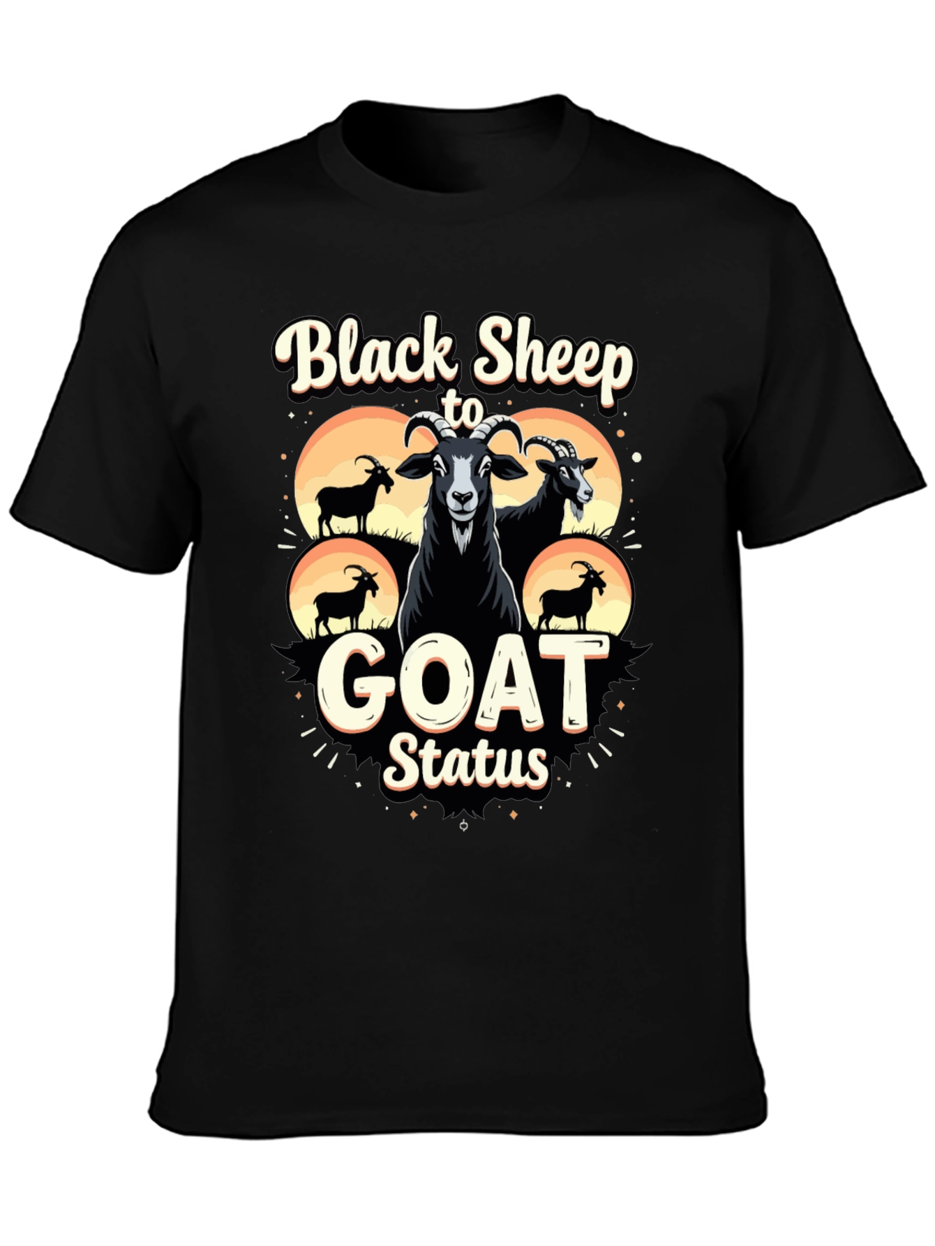 Black Black Sheep to Goat Status Graphic Tee view 3