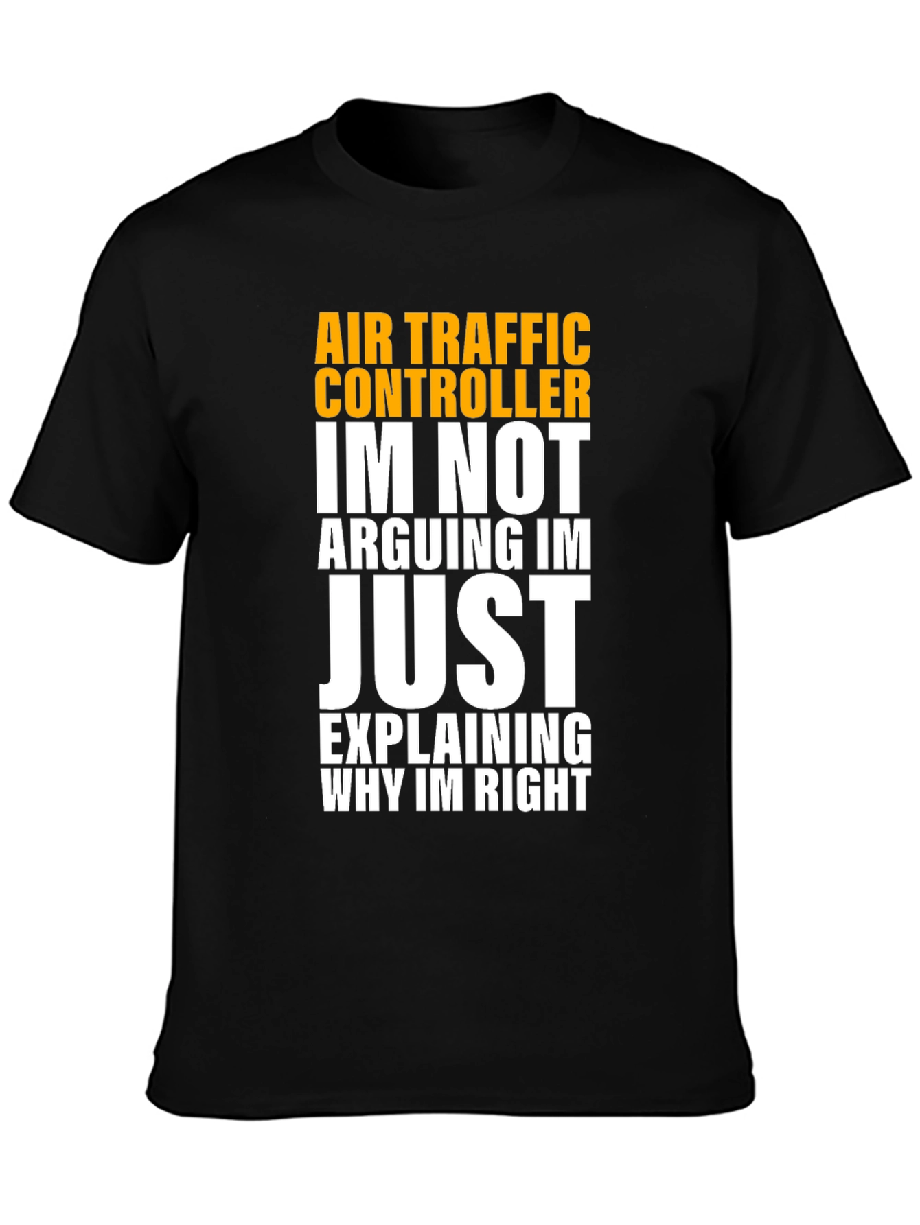 Black Air Traffic Controller Humor T-Shirt view 3