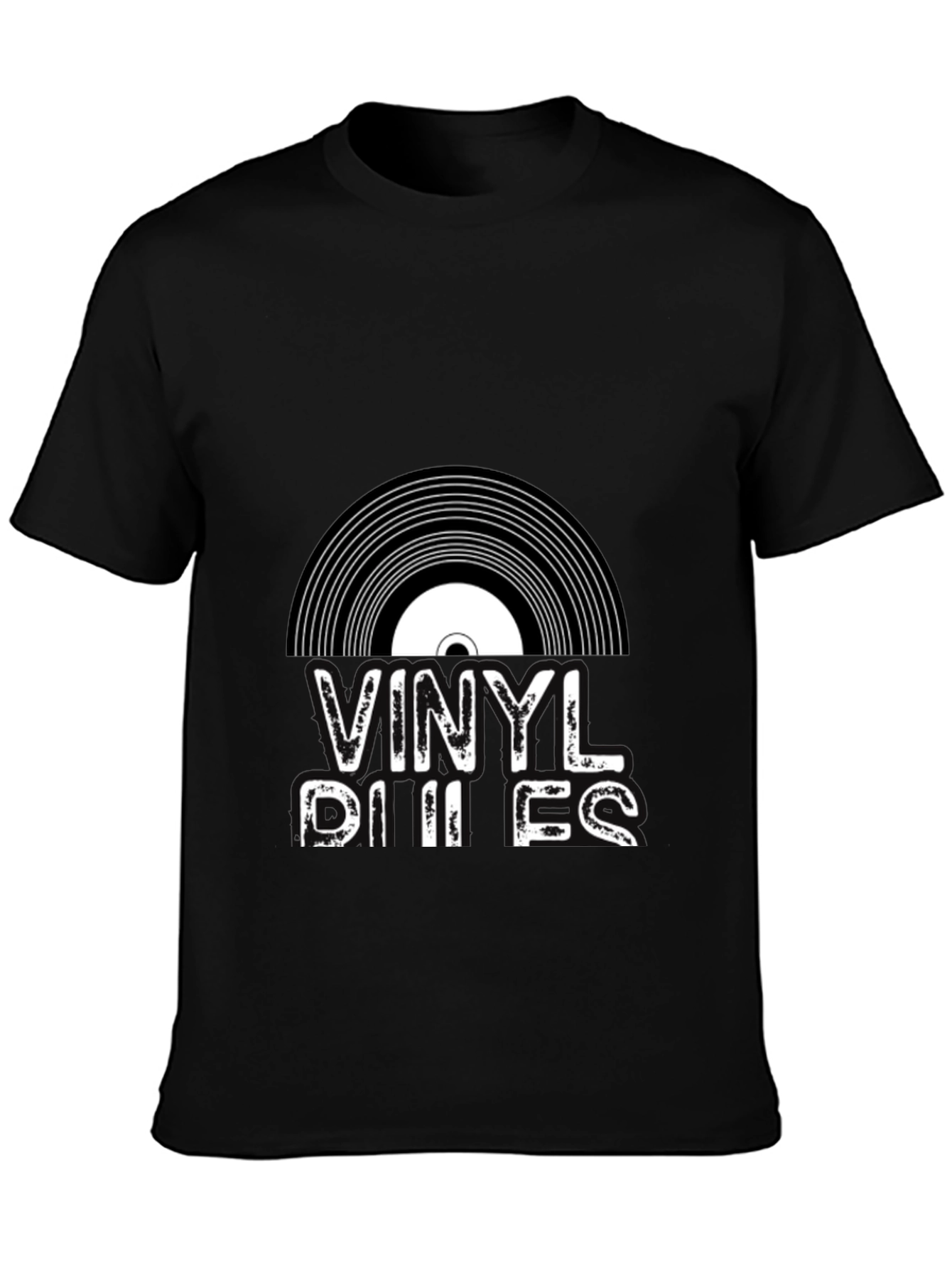 Black Vinyl Rules Black Graphic Tee view 3