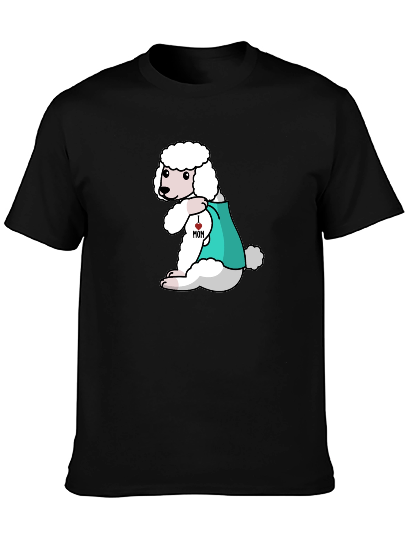 Black Poodle Mom Tattoo Graphic Tee view 3