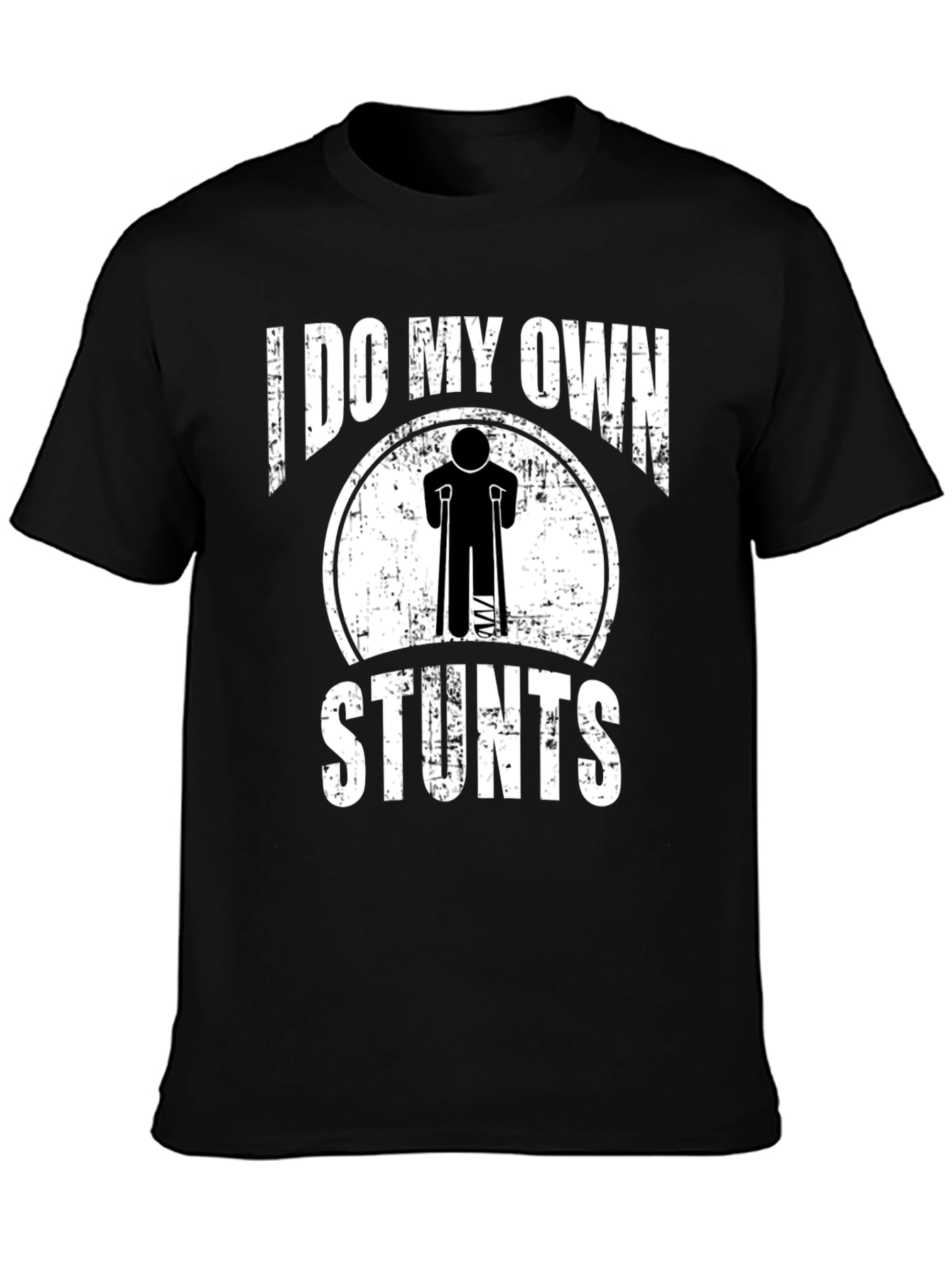 Black Funny Stuntman Injury Recovery T-Shirt view 3