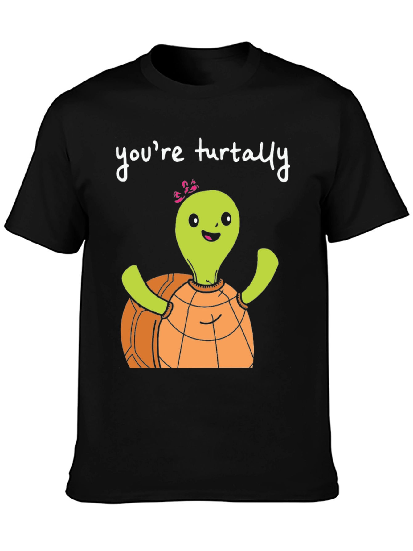 Black Funny Turtle T-Shirt - You're Turtally Awesome! view 3