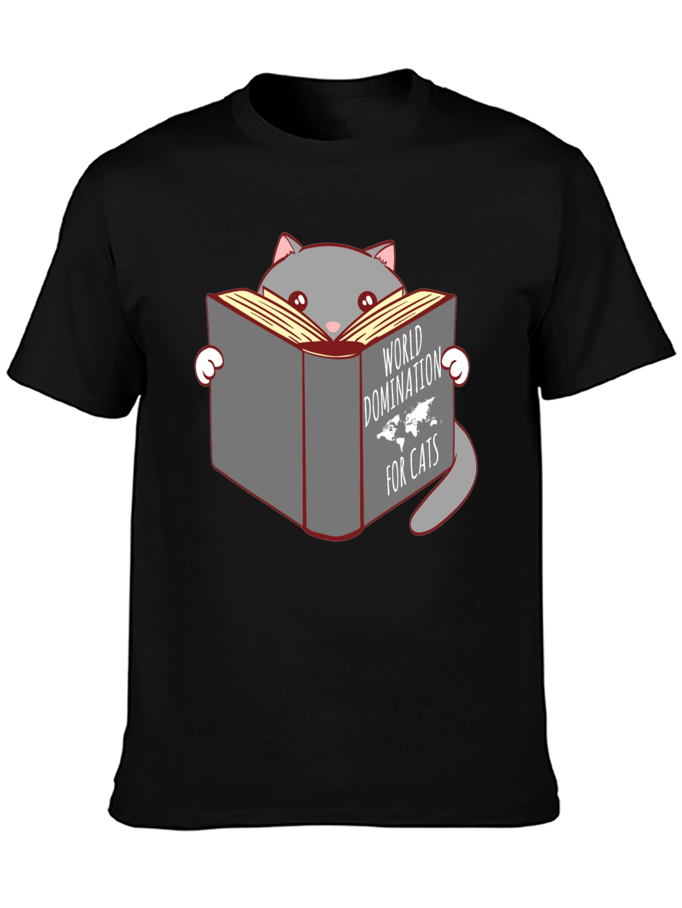 Black Cat World Domination T-Shirt: Hilarious Cat Lover Tee view 3