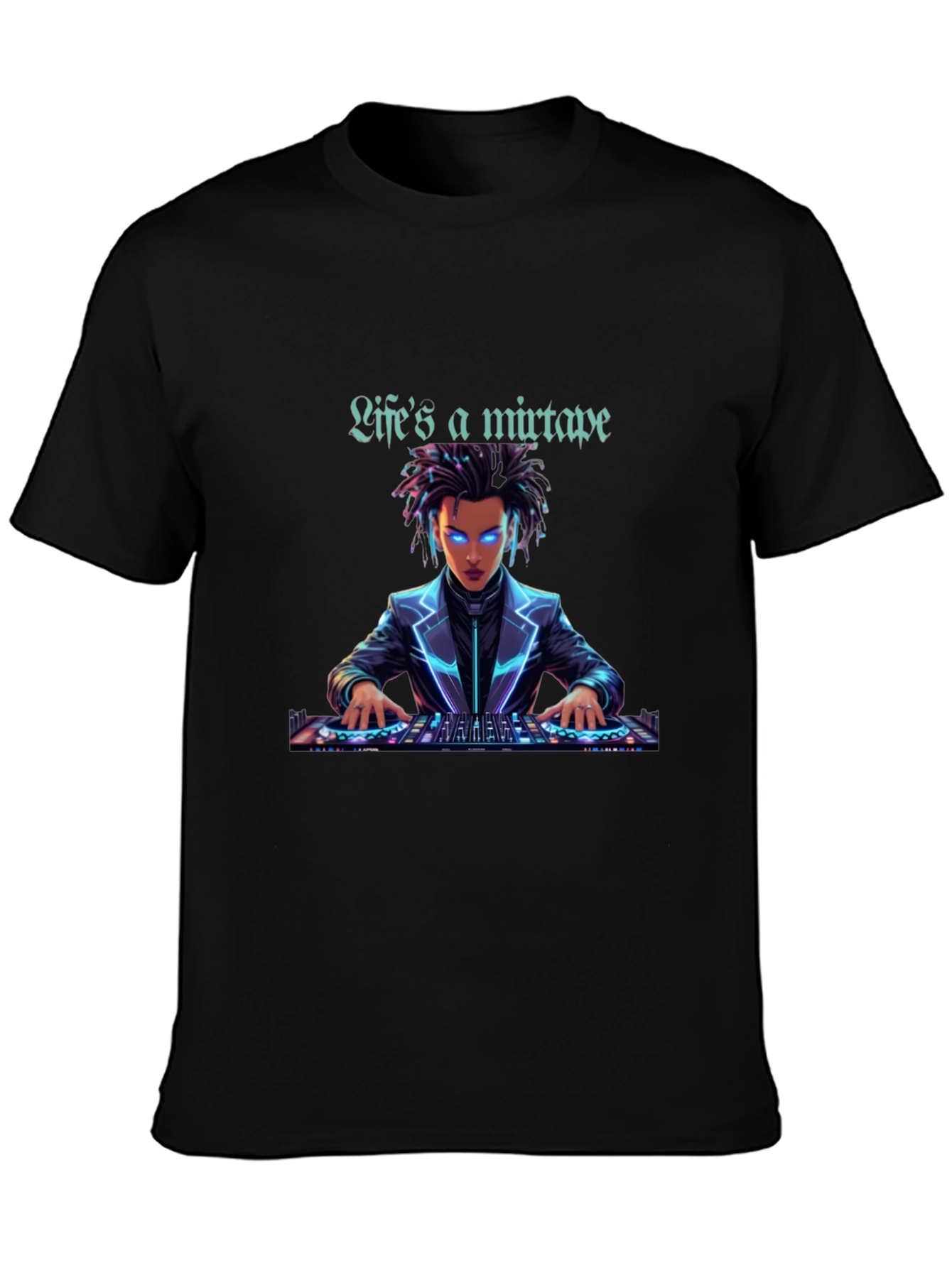 Black Life's a Mixtape DJ Graphic T-Shirt view 3