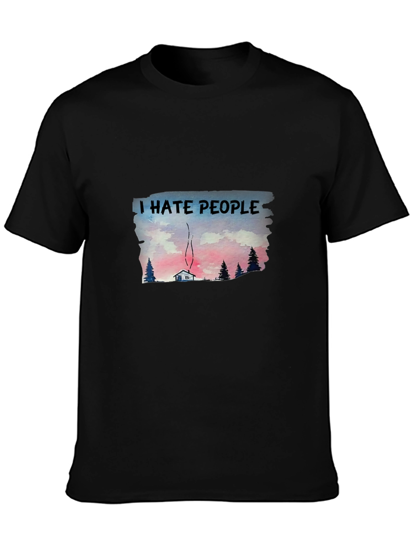 Black I Hate People T-Shirt - Cabin in the Woods Graphic Tee view 3