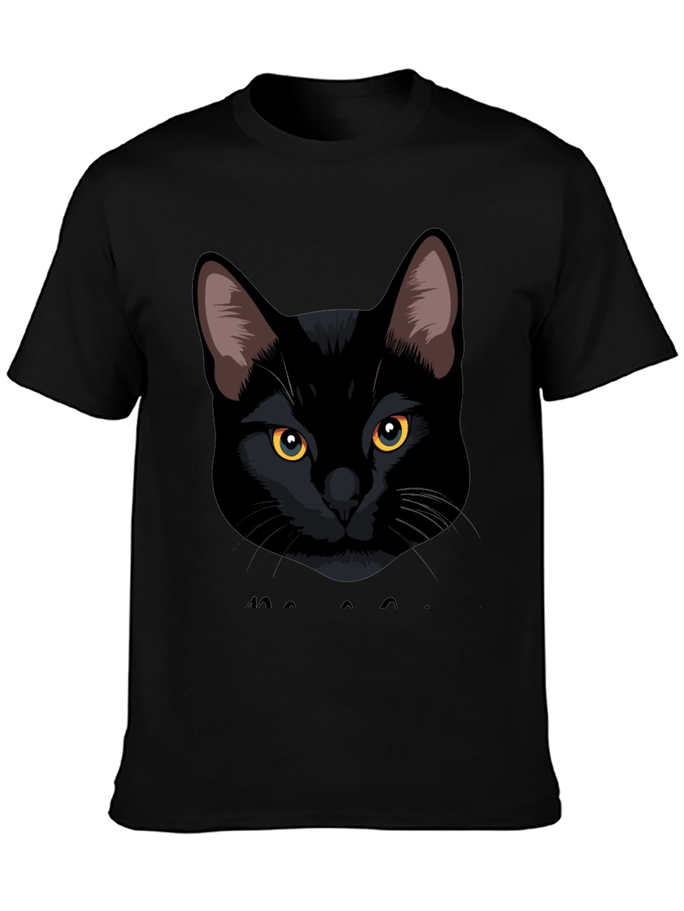 Black Black Cat Graphic Tee - Men's Casual T-Shirt view 3