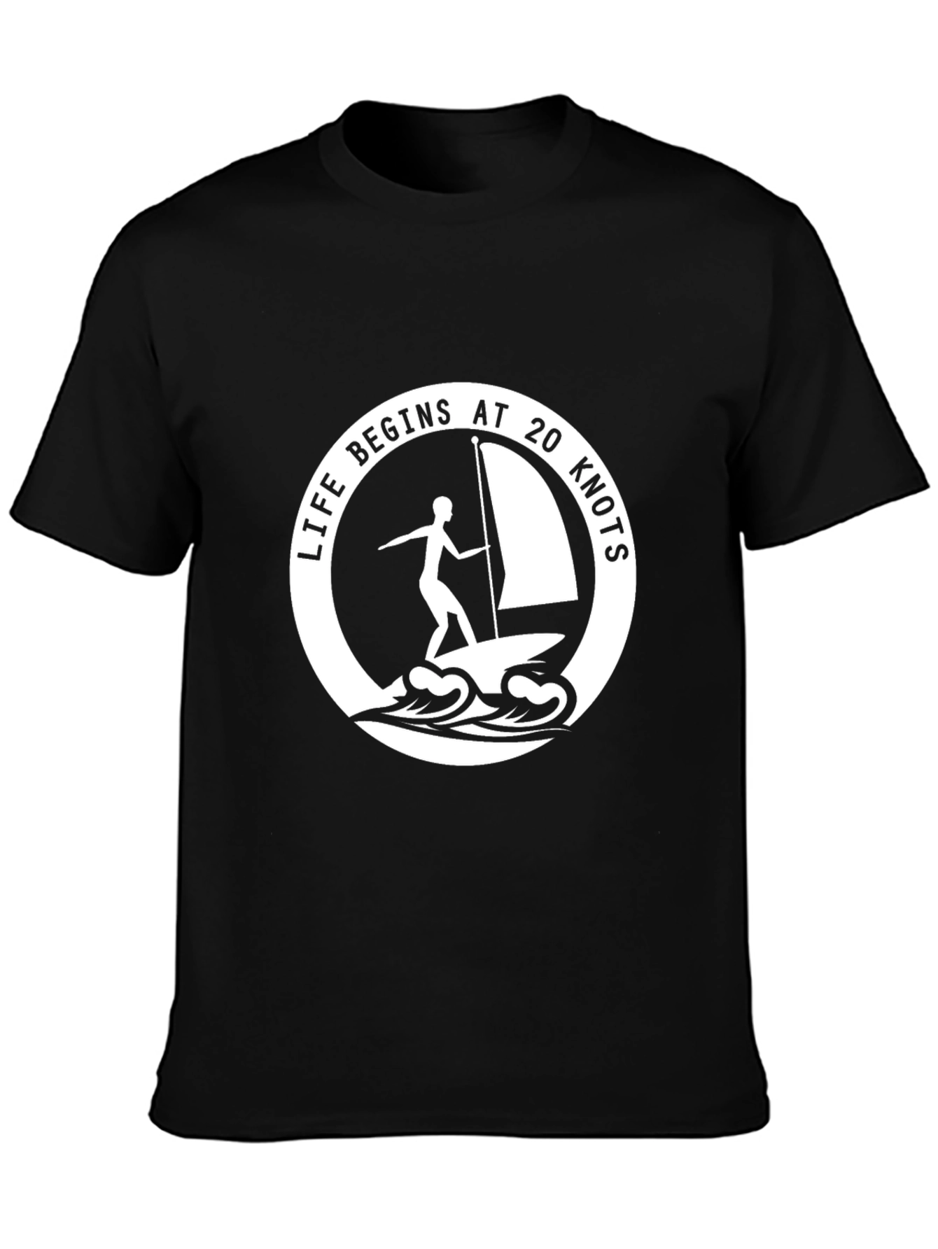 Black Life Begins at 20 Knots Black Graphic Tee view 3