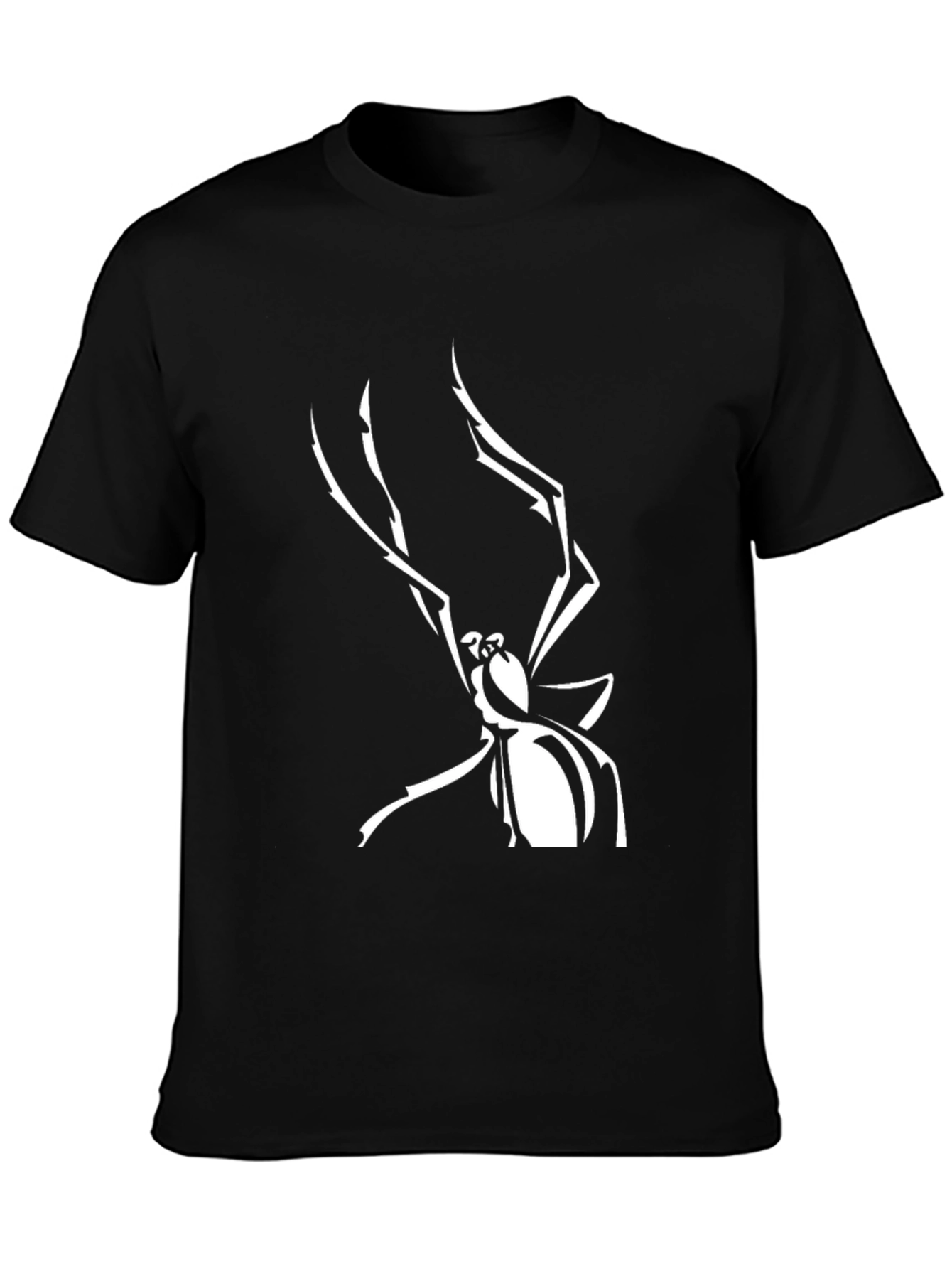 Black Spider Graphic Black T-Shirt for Men view 3