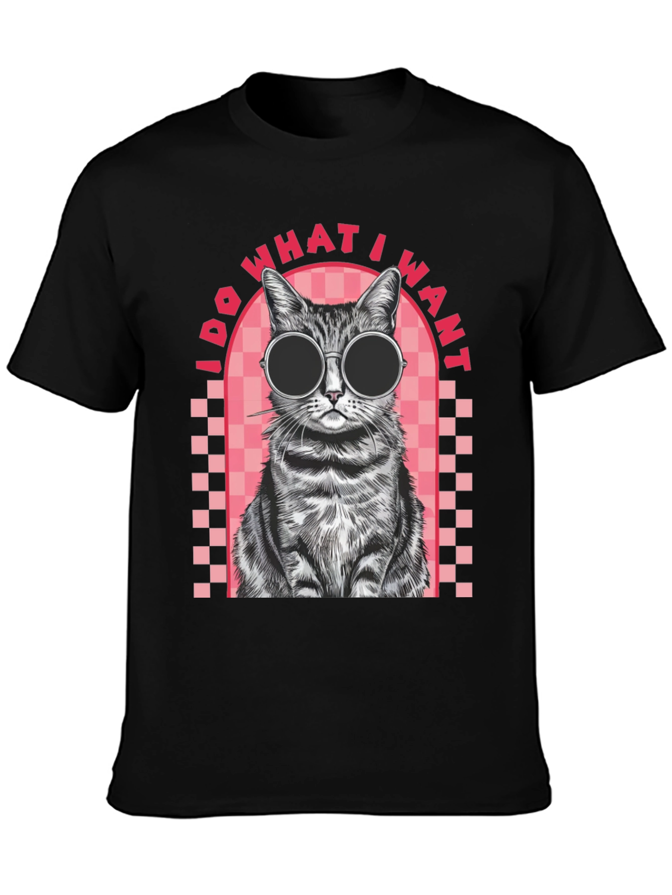 Black Cool Cat Graphic Tee - I Do What I Want view 3