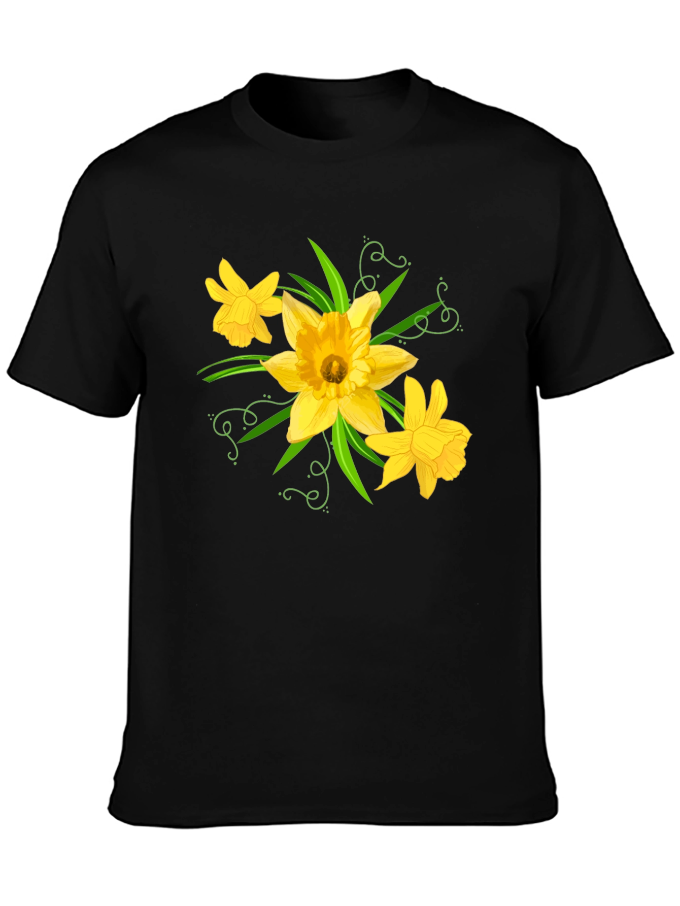 Daffodil Graphic Tee - Black Cotton T-Shirt - 3