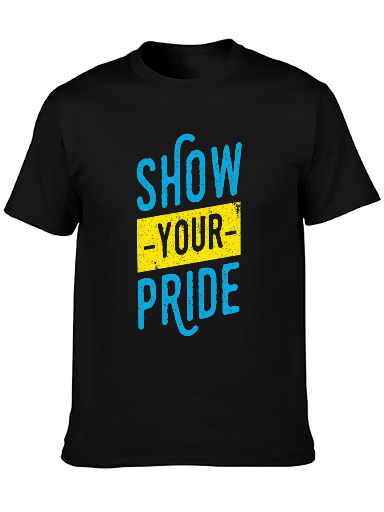 Black Show Your Pride Graphic T-Shirt - Black Cotton Blend view 3