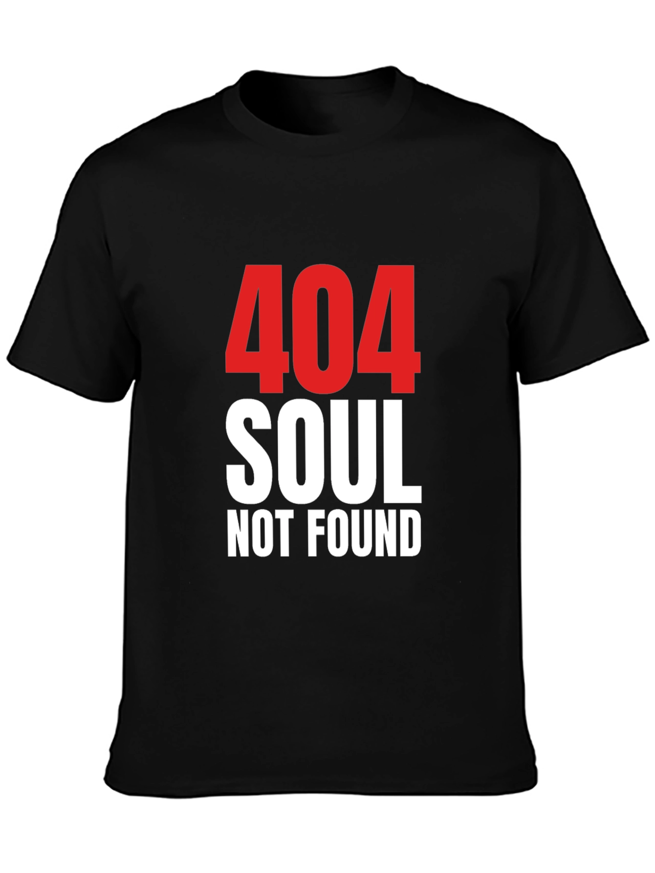 Black 404 Soul Not Found Graphic Tee - Black Cotton Blend Shirt view 3
