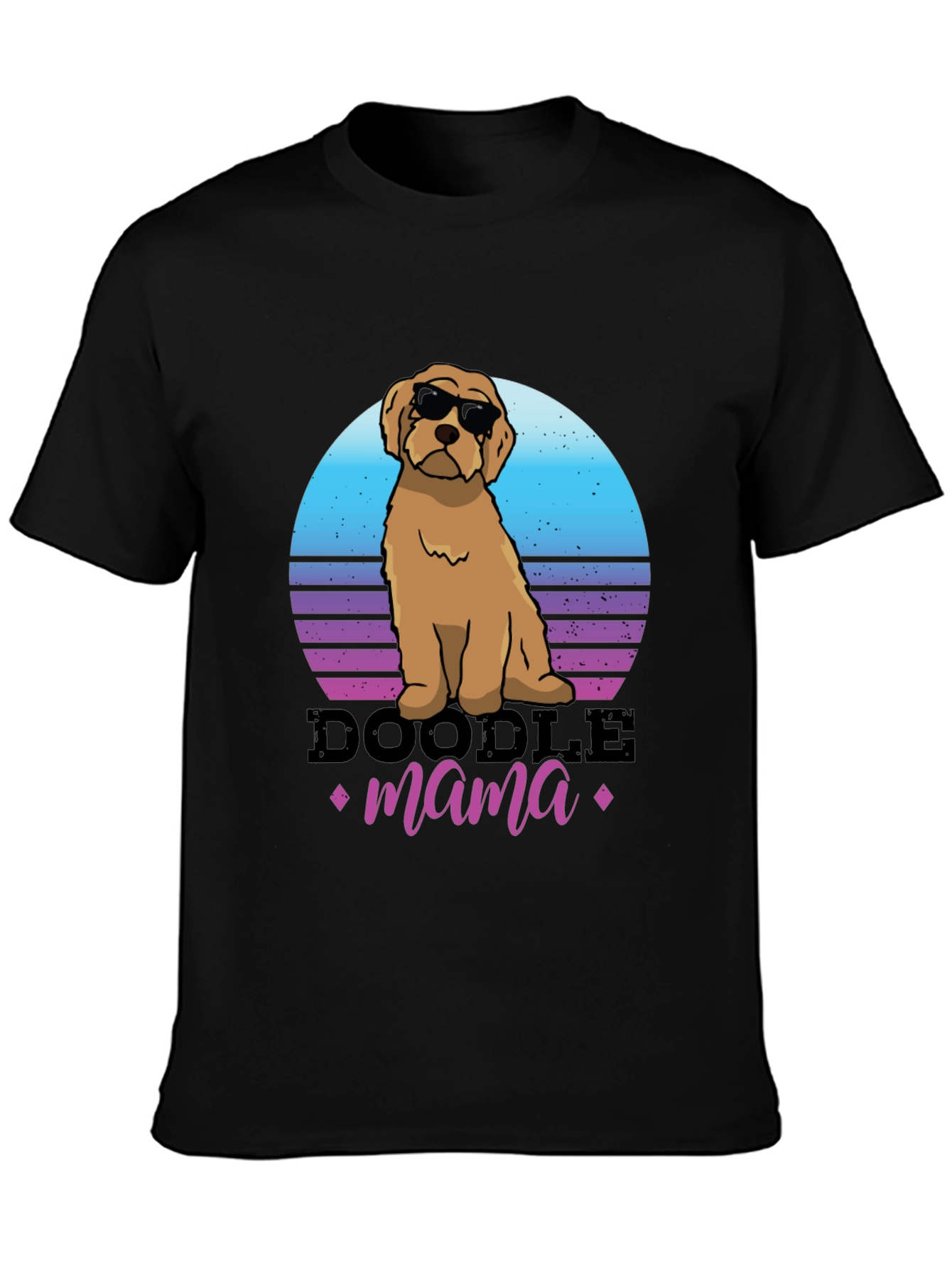 Black Doodle Mama T-Shirt - Dog Lover Tee view 3