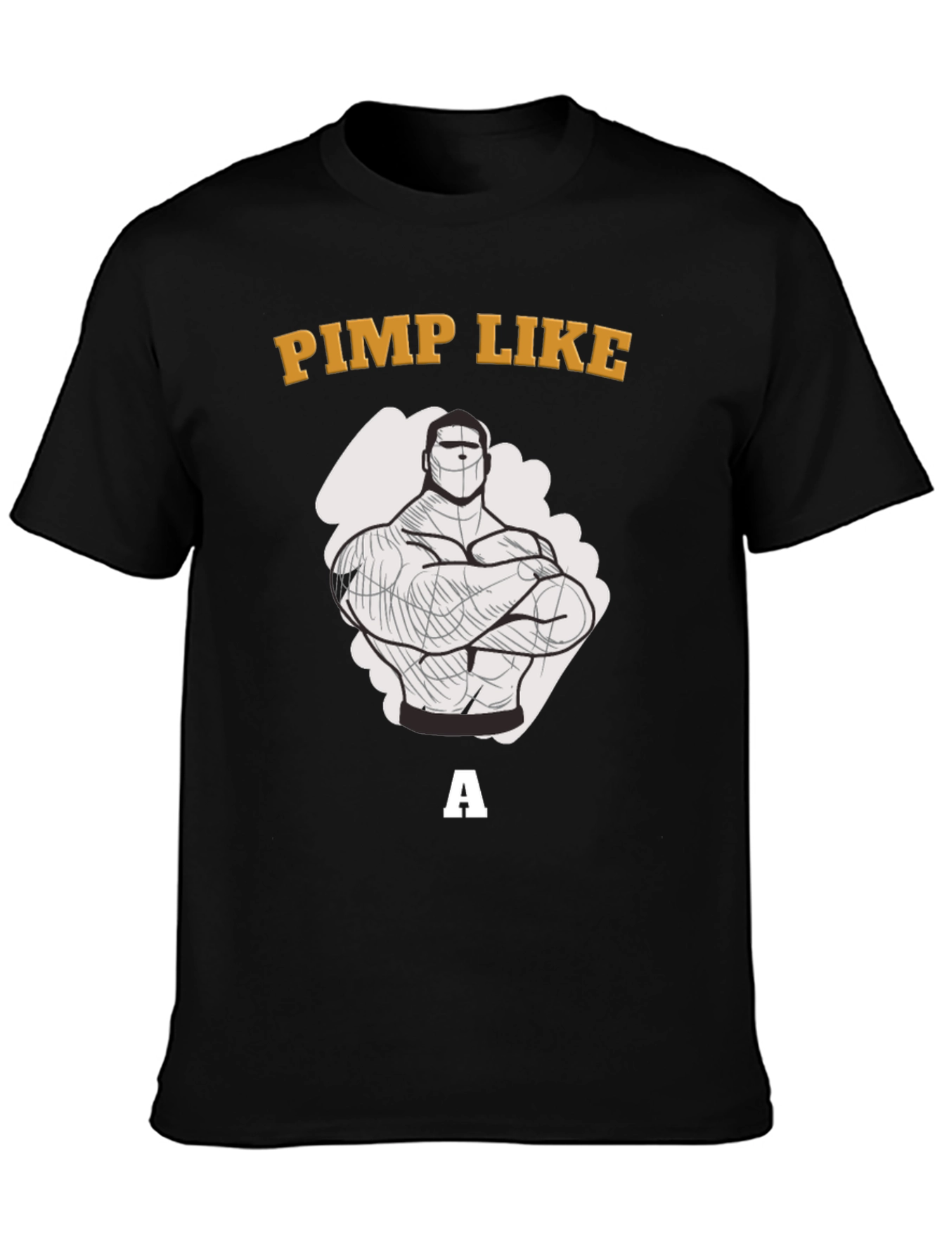 Black Pimp Like a Bodybuilder Graphic T-Shirt view 3